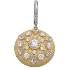 Medallion Earrings with Mixed Shaped Diamonds in 18K Gold