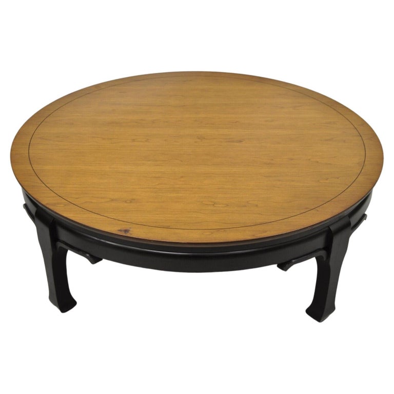 Medallion Limited Oriental Chinoiserie James Mont Style Round Ming Coffee Table For Sale