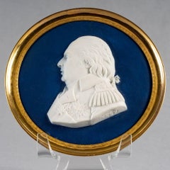 Medaillon des Königs von Frankreich Ludwig XVIII. in Sèvres Biskuit