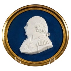 Medallion of the King of France Louis XVIII, in Sèvres Biscuit
