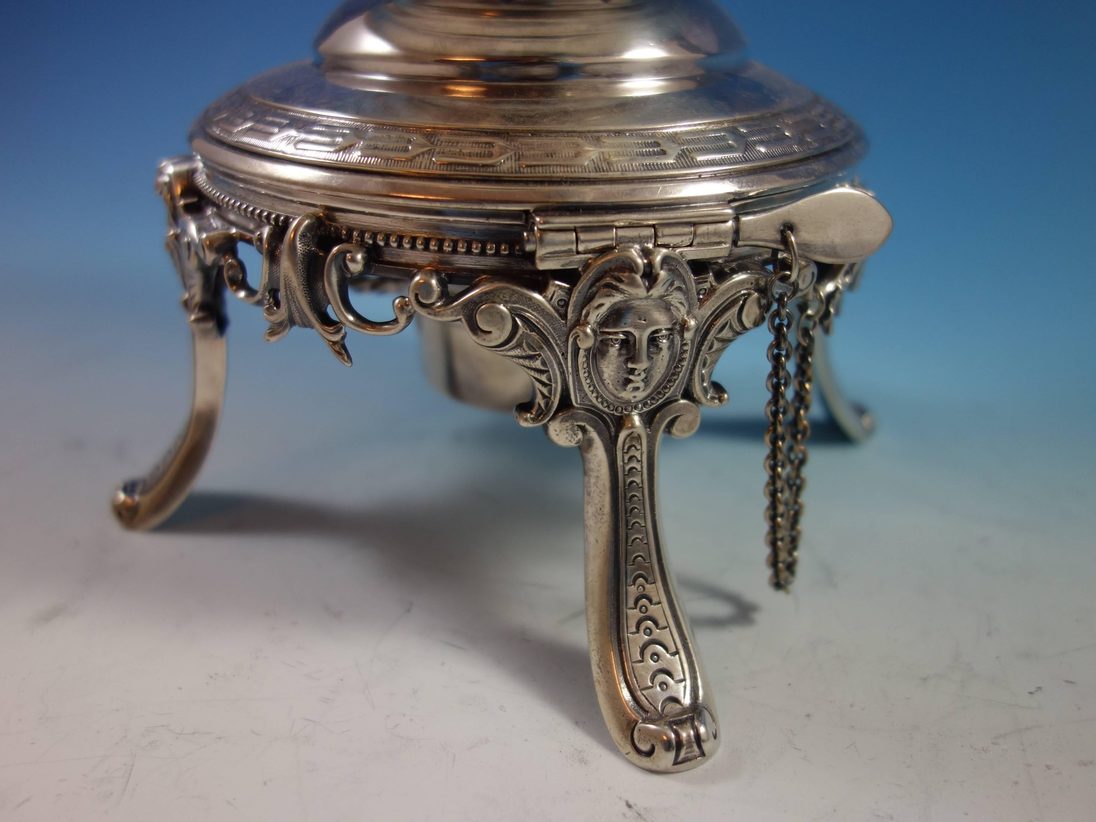 Medallion S. Mead & Co Sterling Silver Samovar Hot Water Urn Egyptian Hollowware 2