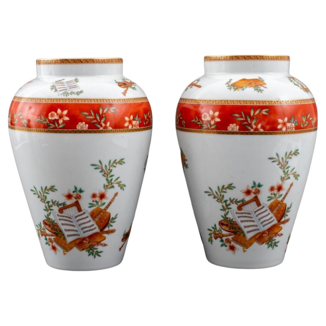 Medard de Noblat "Amadeus" Porcelain Vases, 2 For Sale
