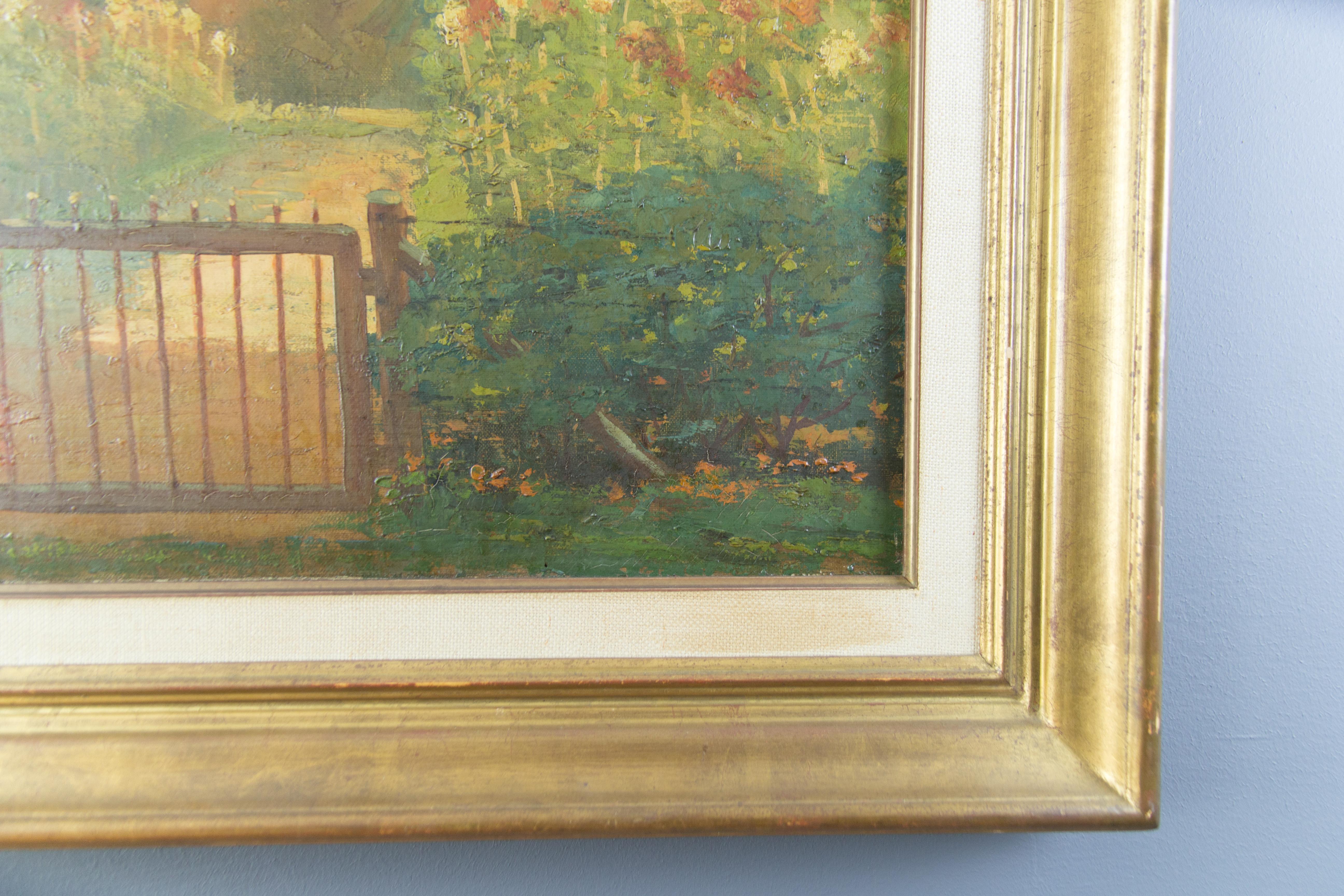 Médard Tytgat Painting of a Landscape with Garden In Good Condition For Sale In Barntrup, DE