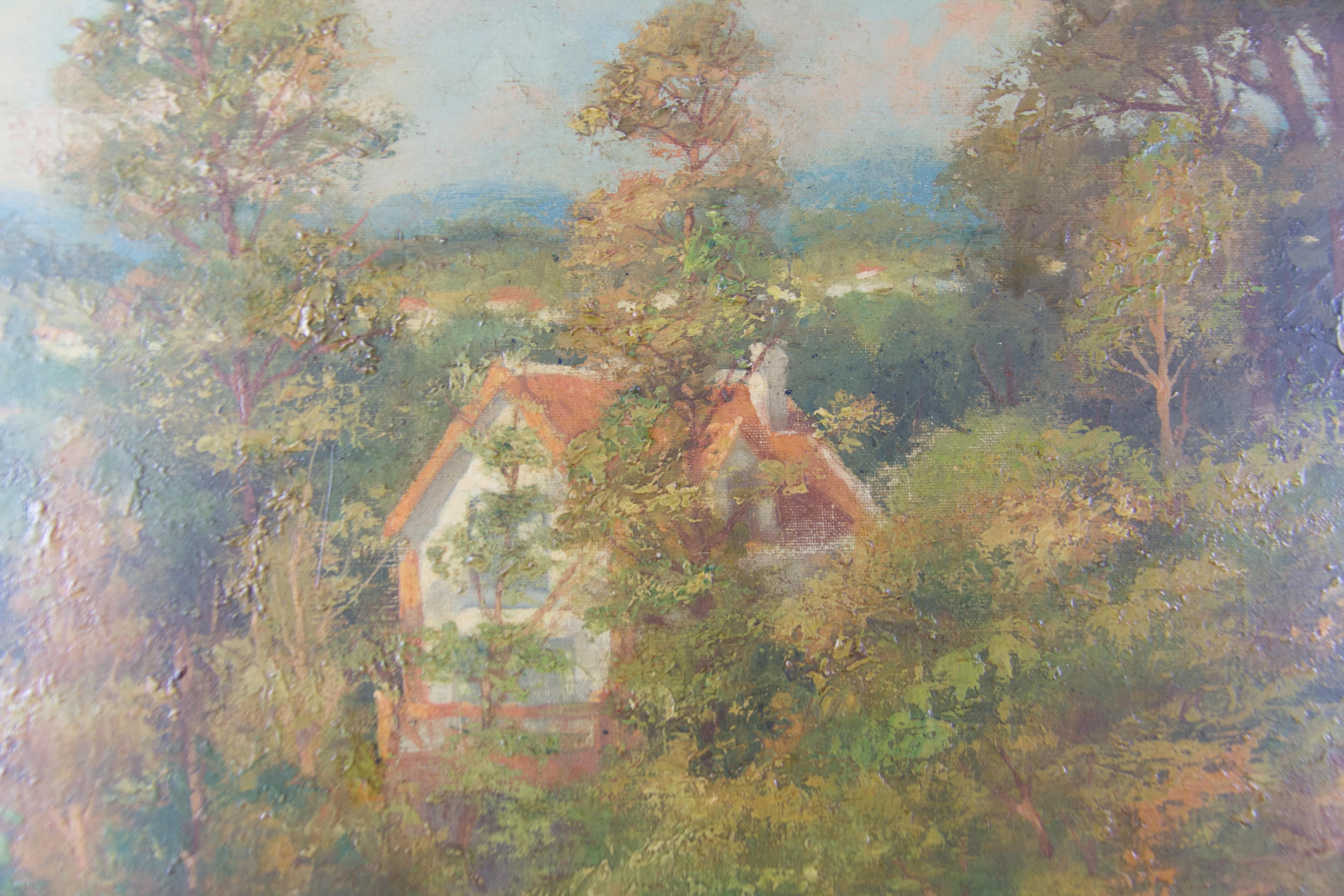 Médard Tytgat Painting of a Landscape with Garden For Sale 2