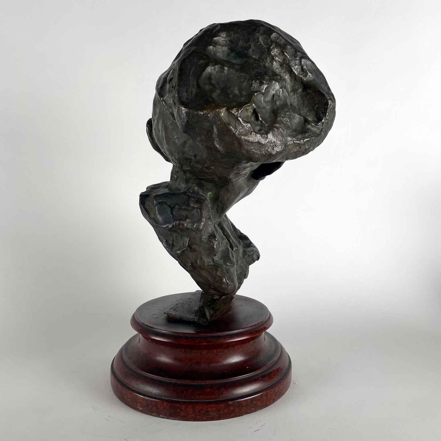 Bronze Medardo Rosso Gavroche Buste de garçon rieur en bronze Oeuvre impressionniste en vente