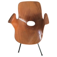 “Medea” Armchair by Vittorio Nobili Wood Iron, 1956, Italy