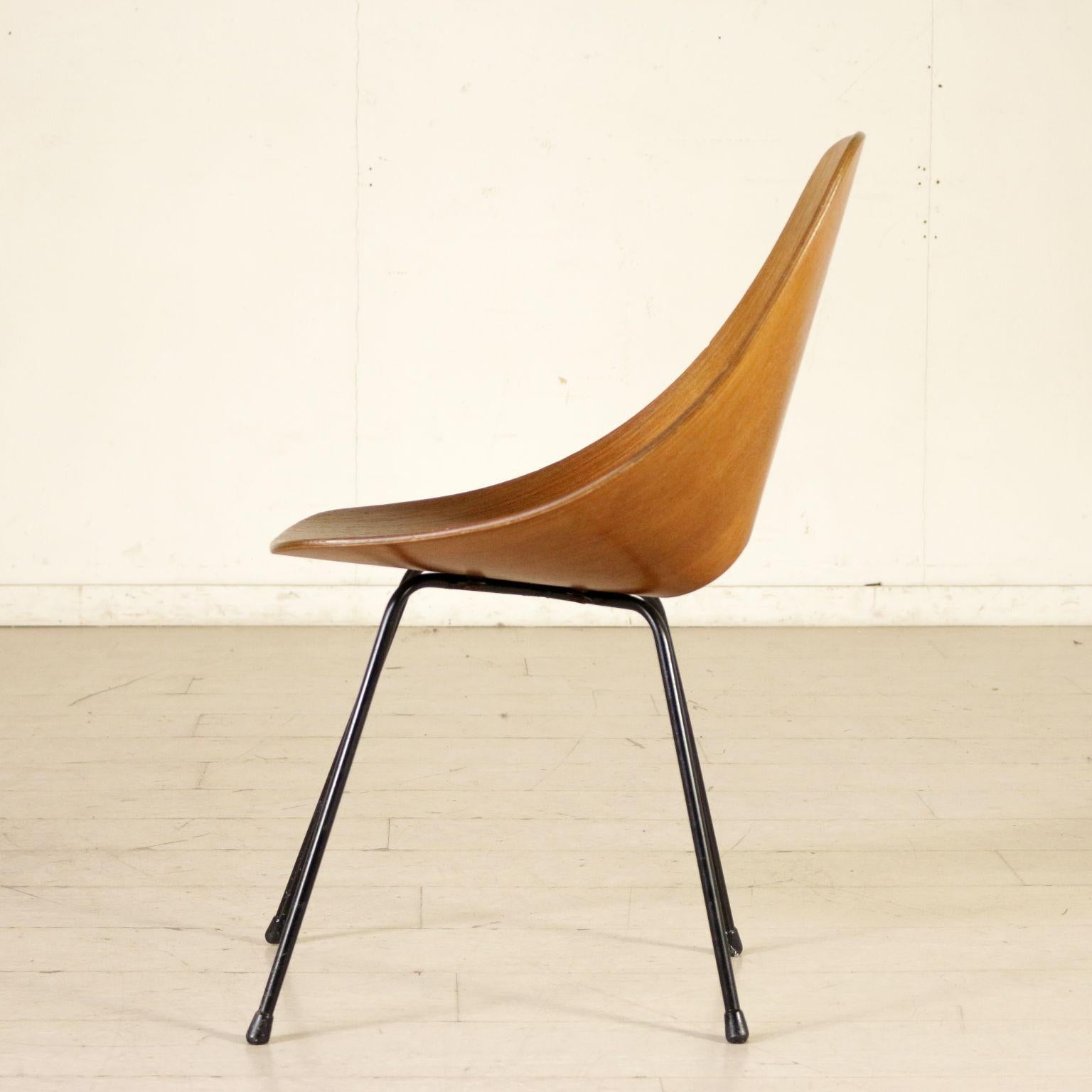 Mid-20th Century Medea Chair by Vittorio Nobili Bent Wood Vintage, Italy, 1950s