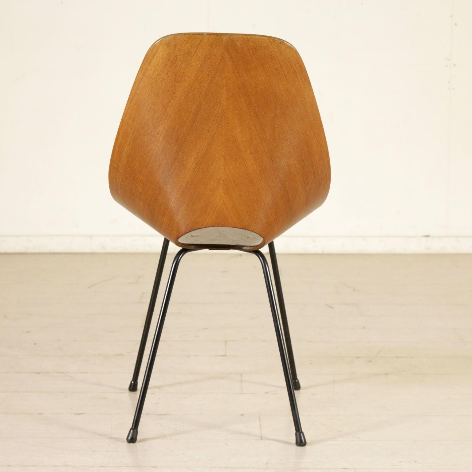 Metal Medea Chair by Vittorio Nobili Bent Wood Vintage, Italy, 1950s