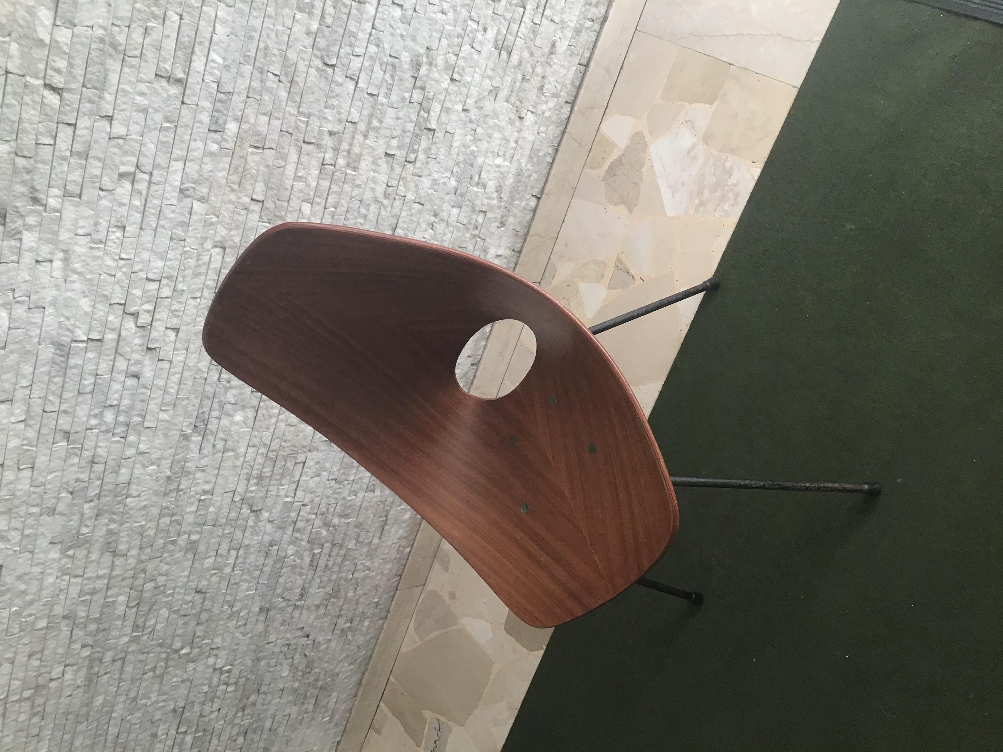 Medea Chair Vittorio Nobili/Fratelli Tagliabue 1955 Iron Wood Brass, Italy 1
