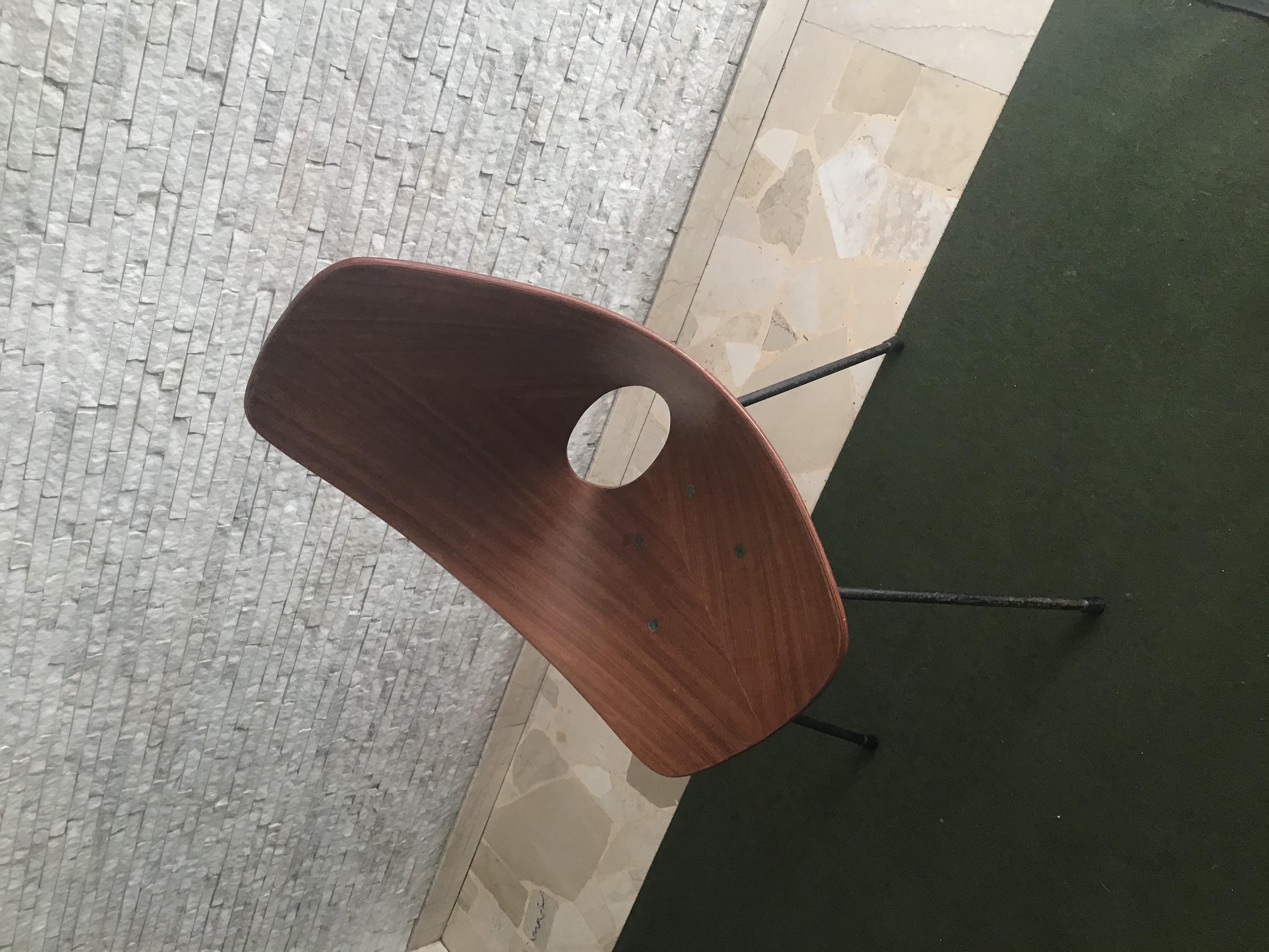 Medea Chair Vittorio Nobili/Fratelli Tagliabue 1955 Iron Wood Brass, Italy 2