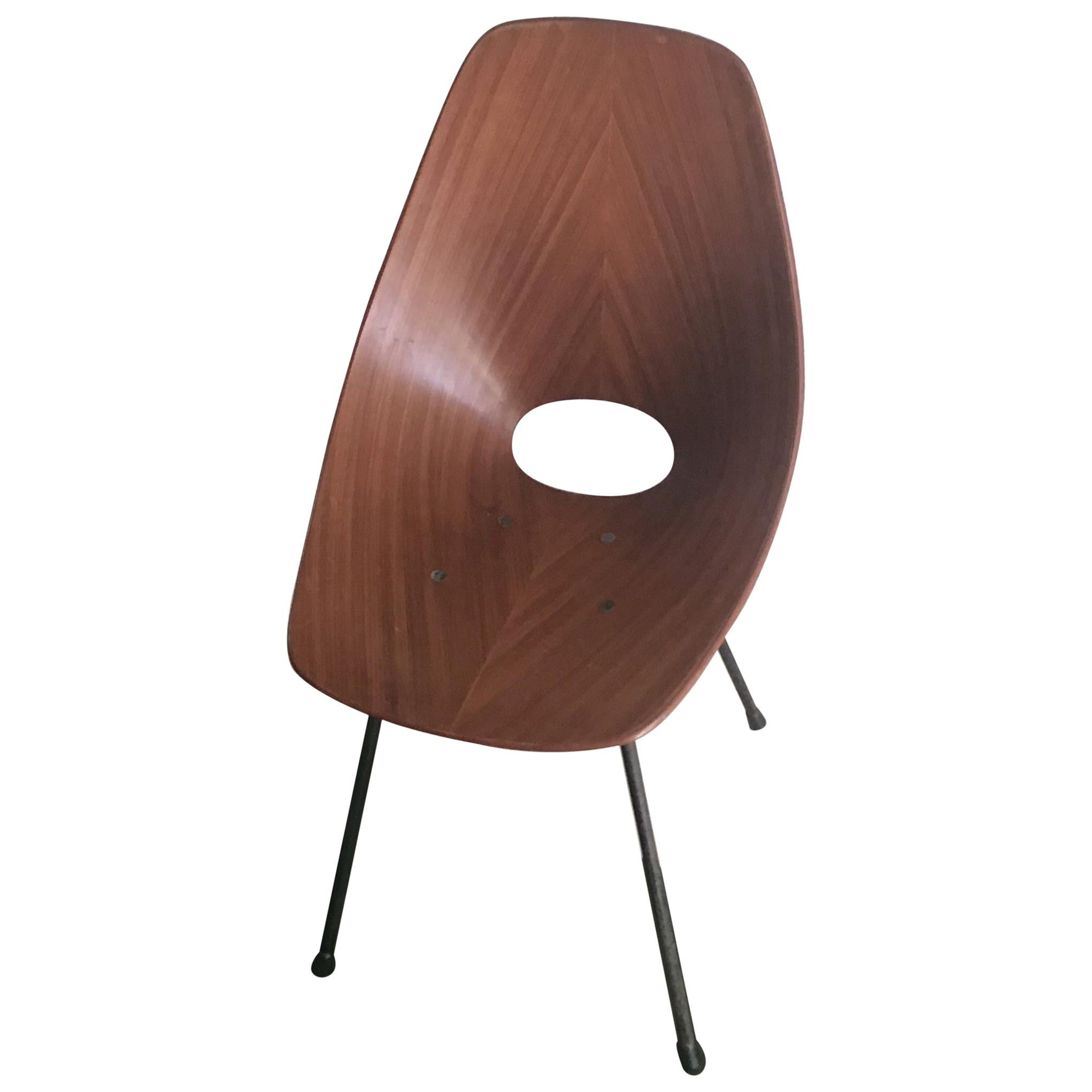 Medea Chair Vittorio Nobili/Fratelli Tagliabue 1955 Iron Wood Brass, Italy
