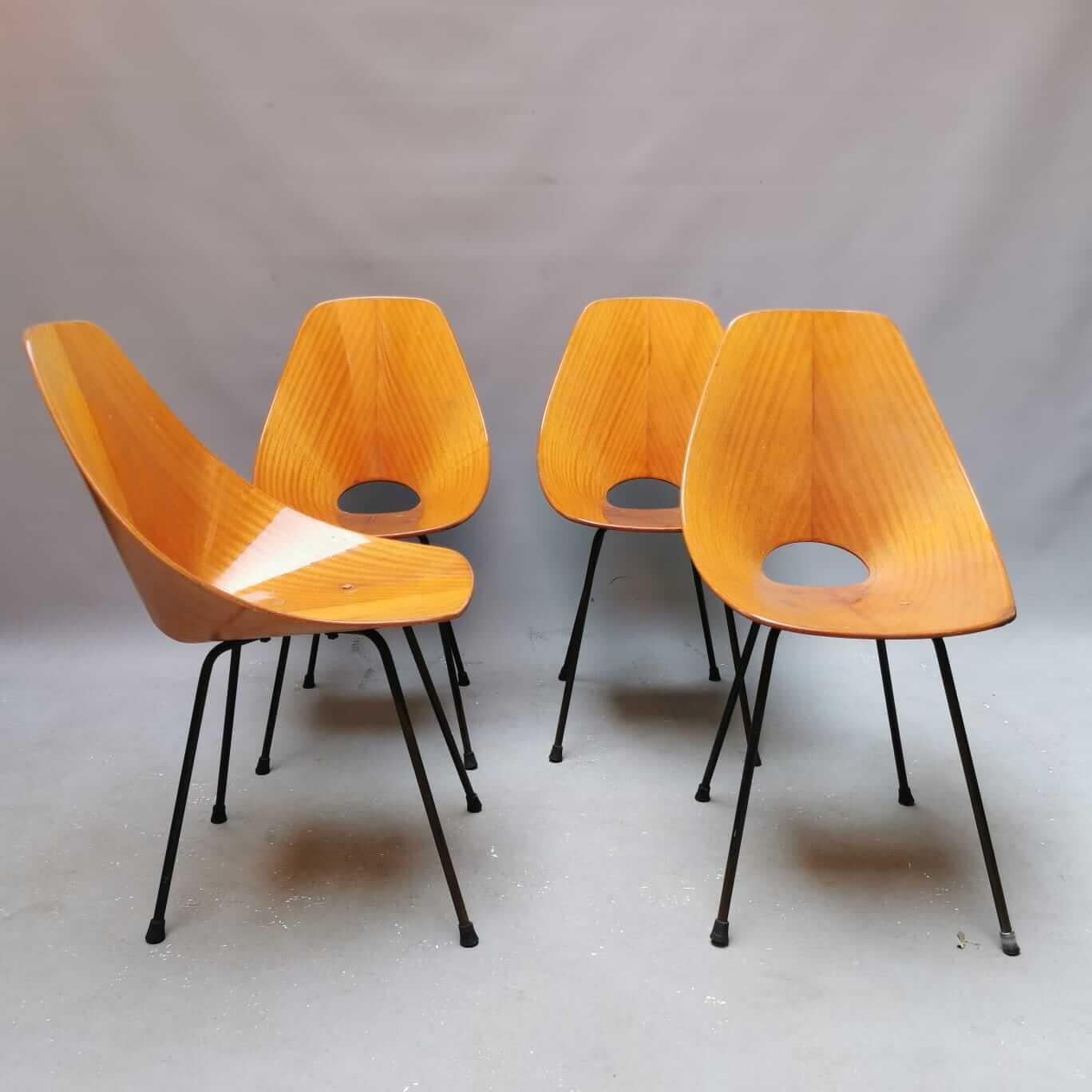 Medea chairs are a classic design created by Italian architect and designer Vittorio Nobili in 1955. The chairs are named after the mythical Greek sorceress Medea, known for her intelligence and cunning.

The Medea chairs are made from bent metal