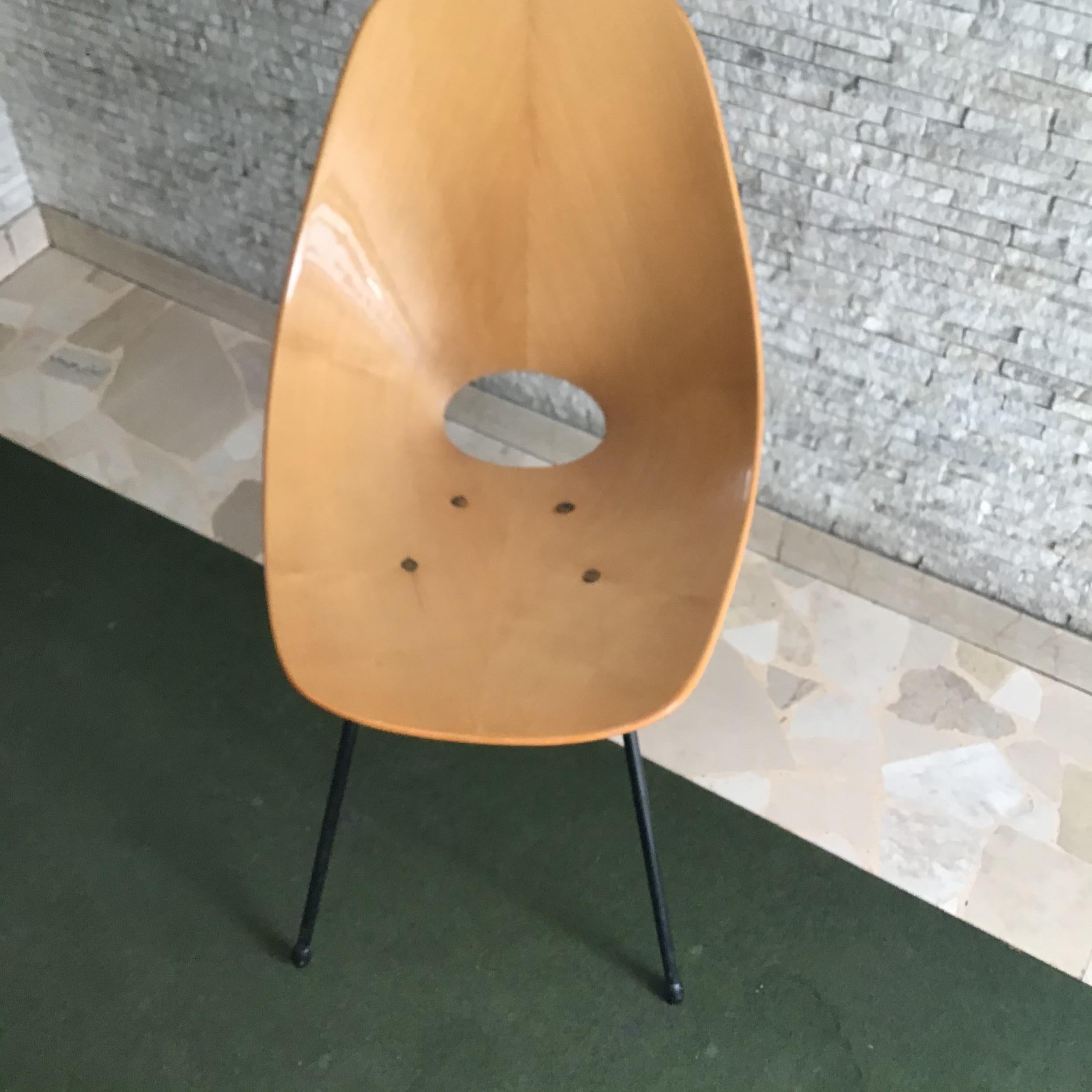 Medea “Fratelli Nobili” Chair Wood Brass Iron, 1955, Italy 1