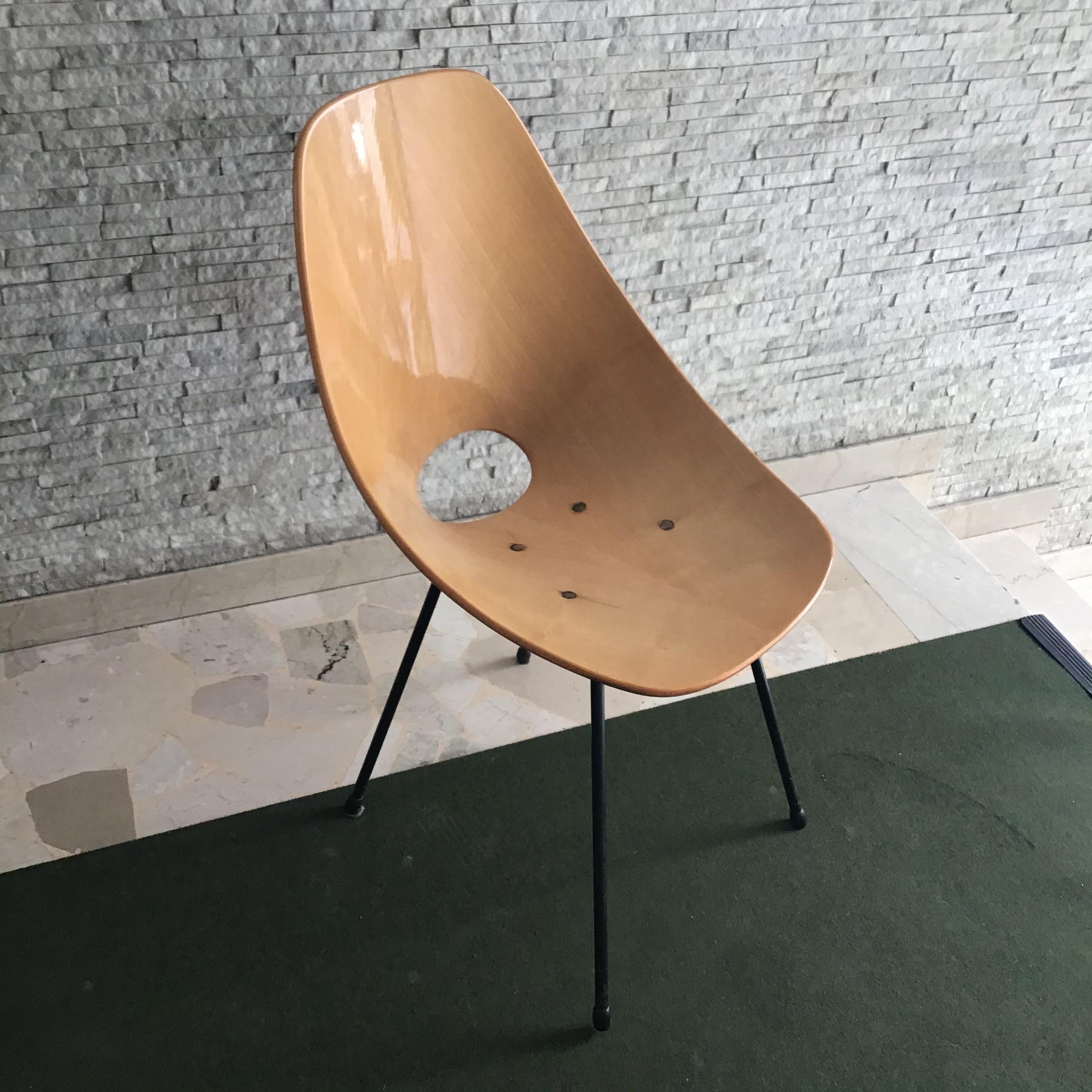 Medea “Fratelli Nobili” Chair Wood Brass Iron, 1955, Italy 2