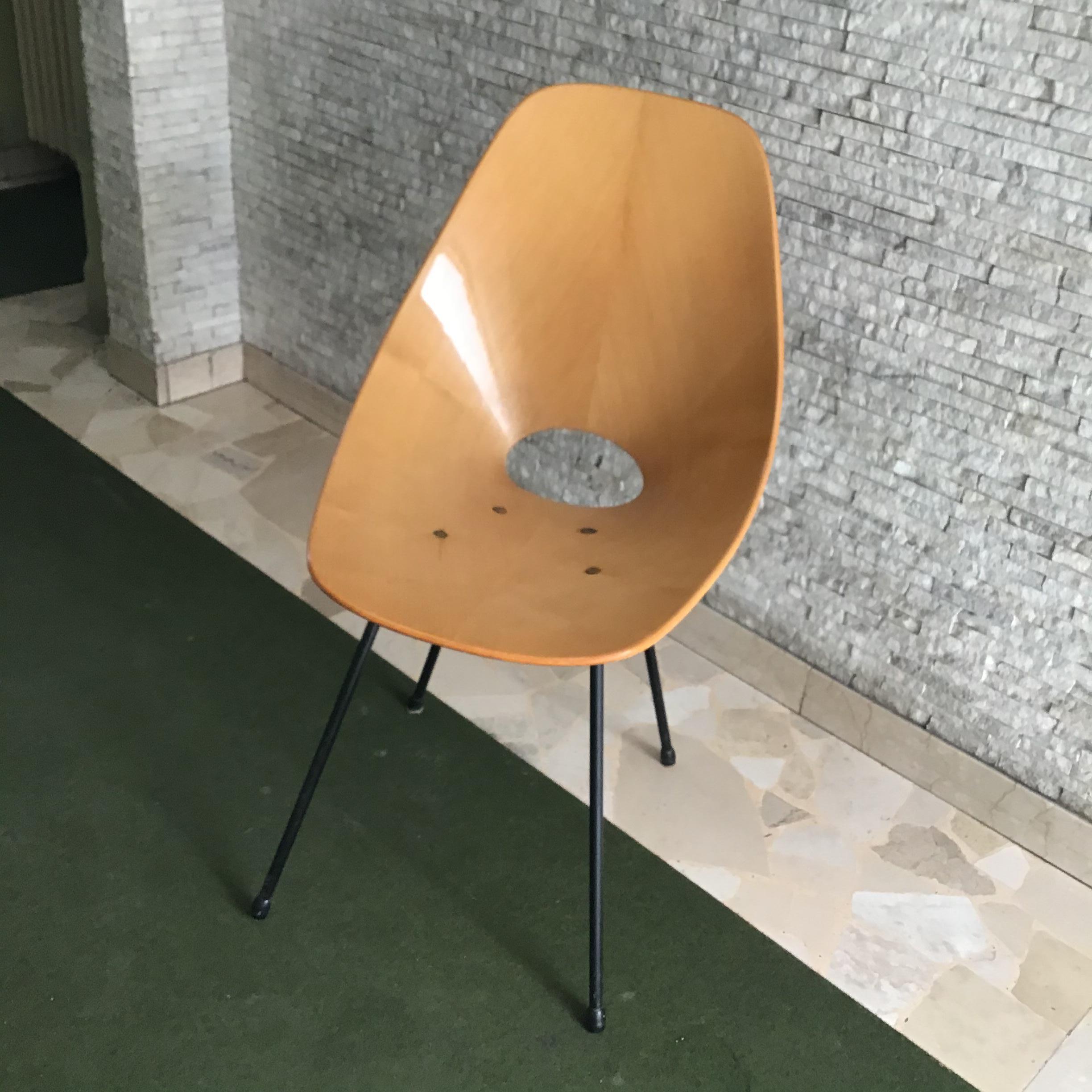 Medea “Fratelli Nobili” Chair Wood Brass Iron, 1955, Italy 3