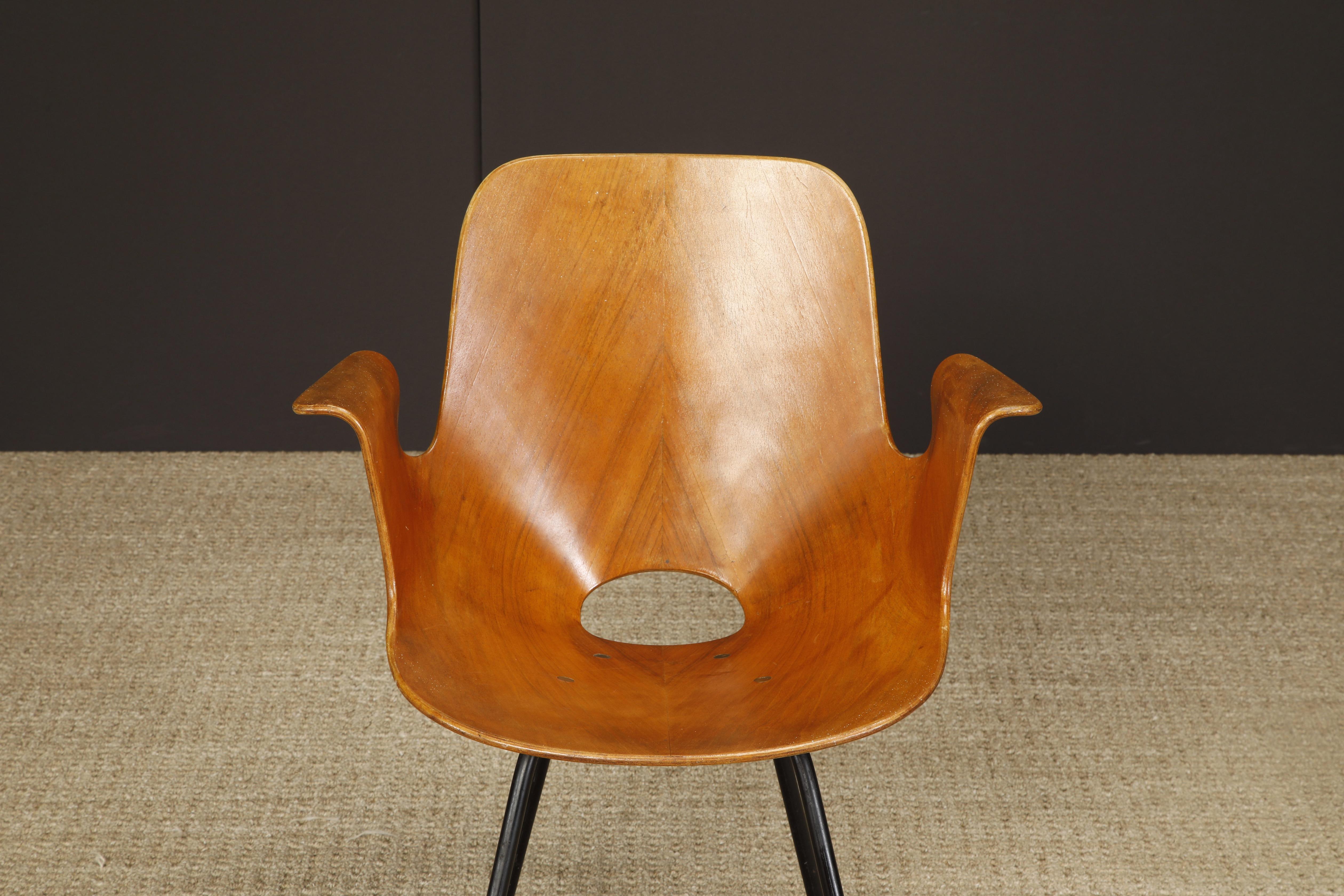 Mid-Century Modern 'Medea' Model 102 Bentwood Armchair by Vittorio Nobili, c 1955 Italy, Signed For Sale