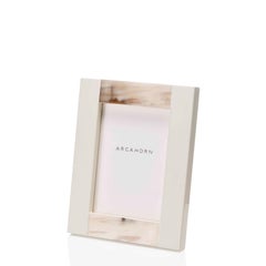 Medea Picture Frame in Cream-colored Lacquered Wood & Corno Italiano, Mod. 5315c