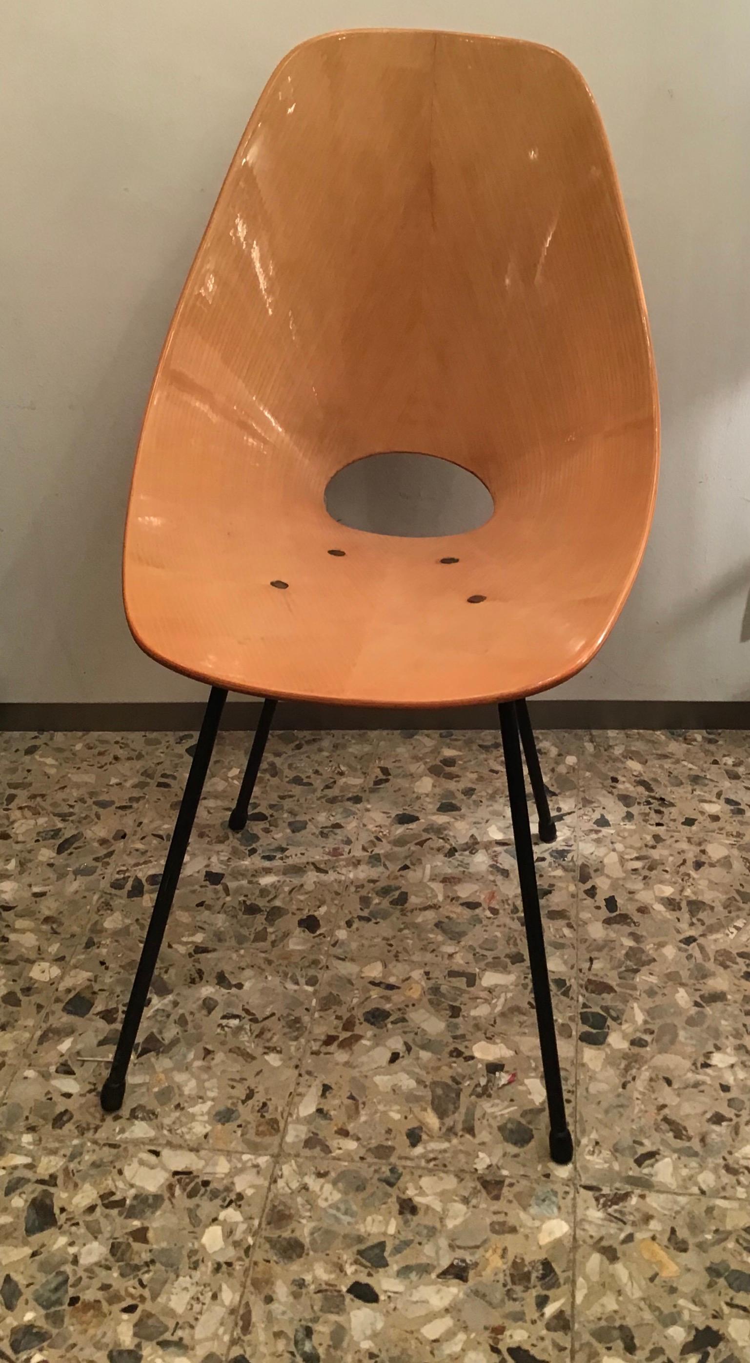 Italian Medea Vittorio Nobili “Fratelli Tagliabue “Chairs Wood Iron, 1950, Italy