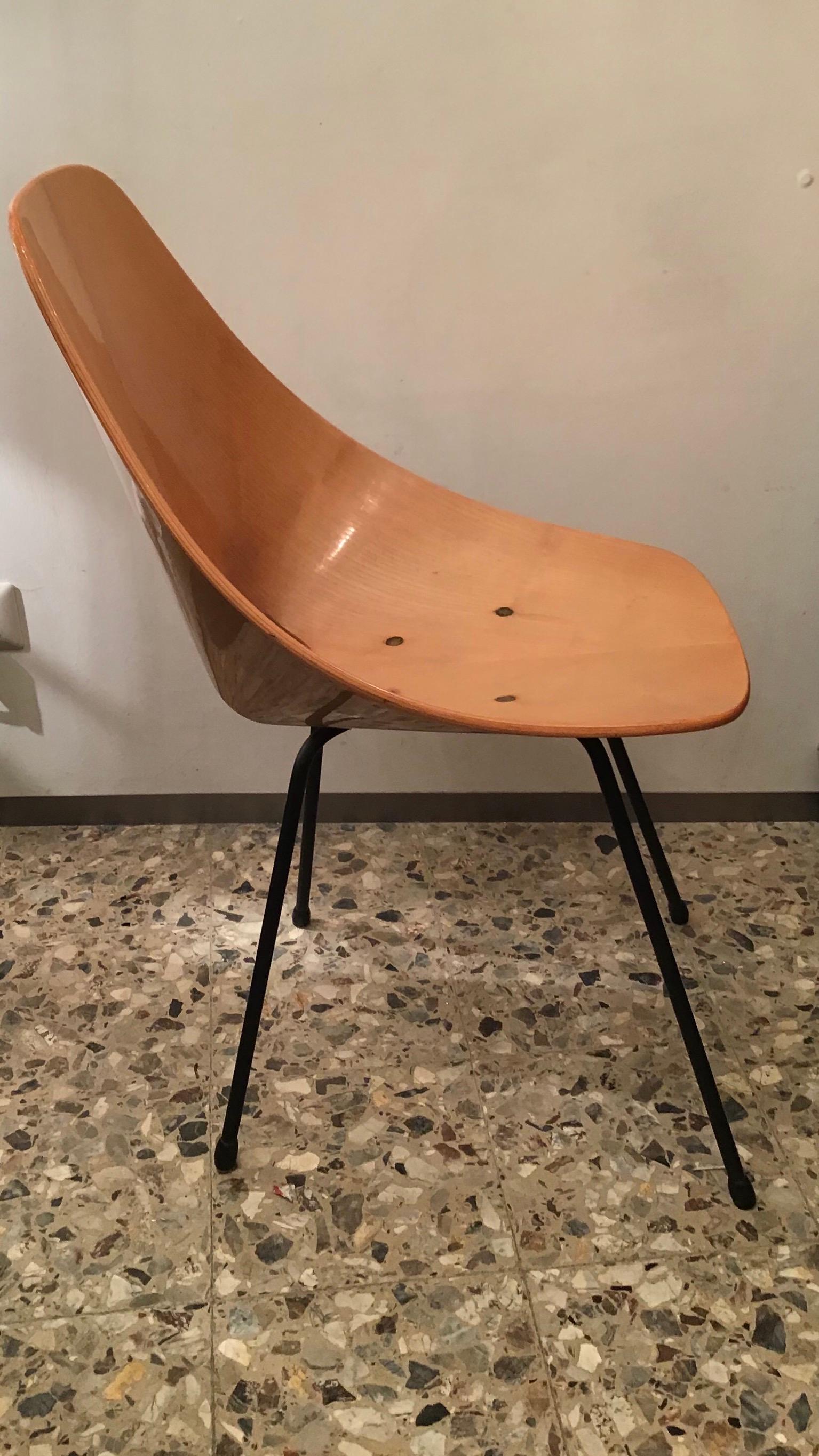 Mid-20th Century Medea Vittorio Nobili “Fratelli Tagliabue “Chairs Wood Iron, 1950, Italy