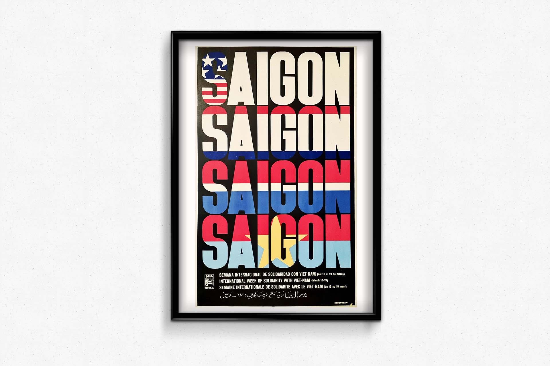 1970 OSPAAAL poster Saigon International Week of Solidarity with Vietnam For Sale 2