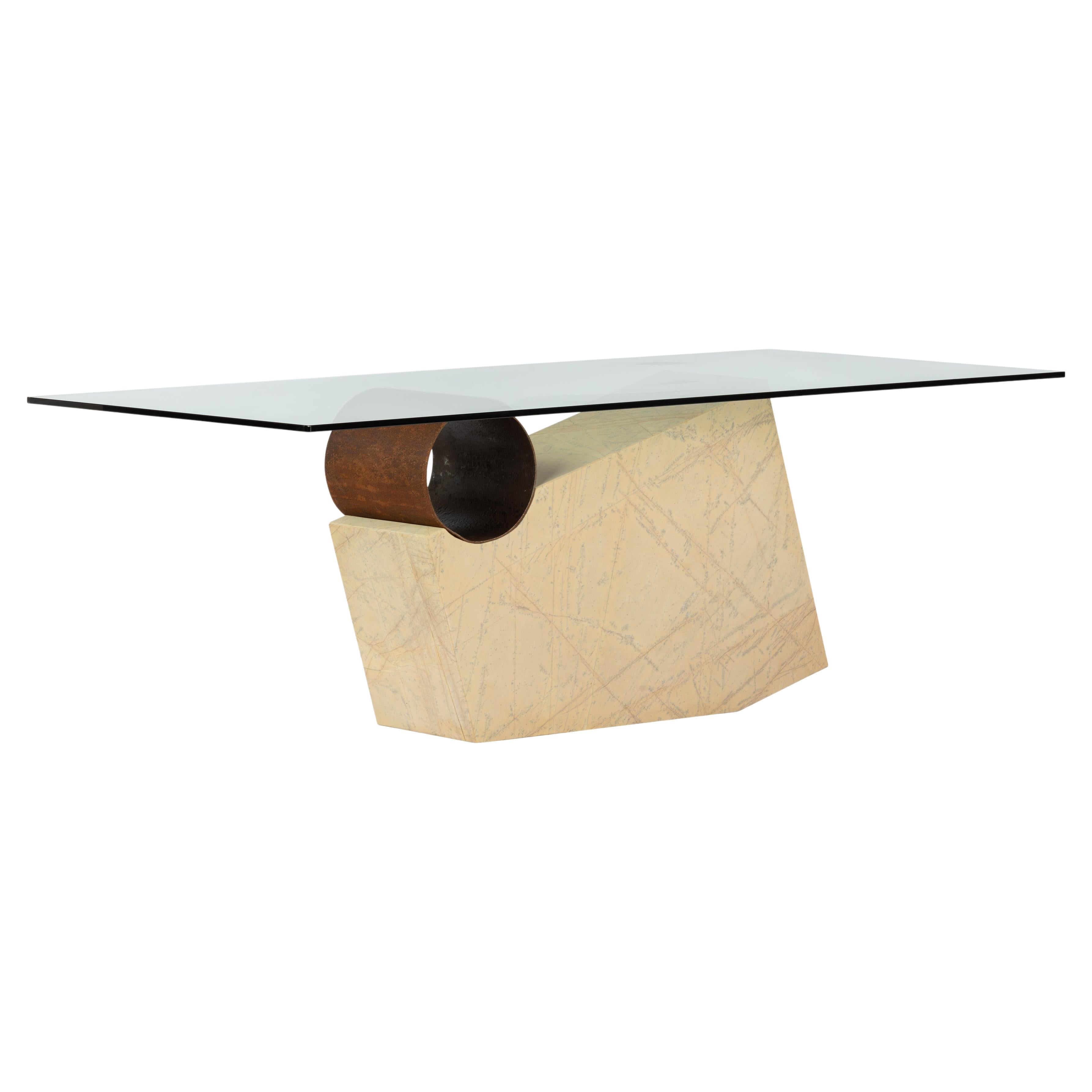MEDES Dining Table Marble Contemporary Design Synthesis Collection in Stock For Sale