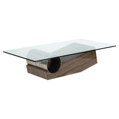 Medes Marble Design Coffee Table Polished Iron & Crystal Joaquín Moll in Stock