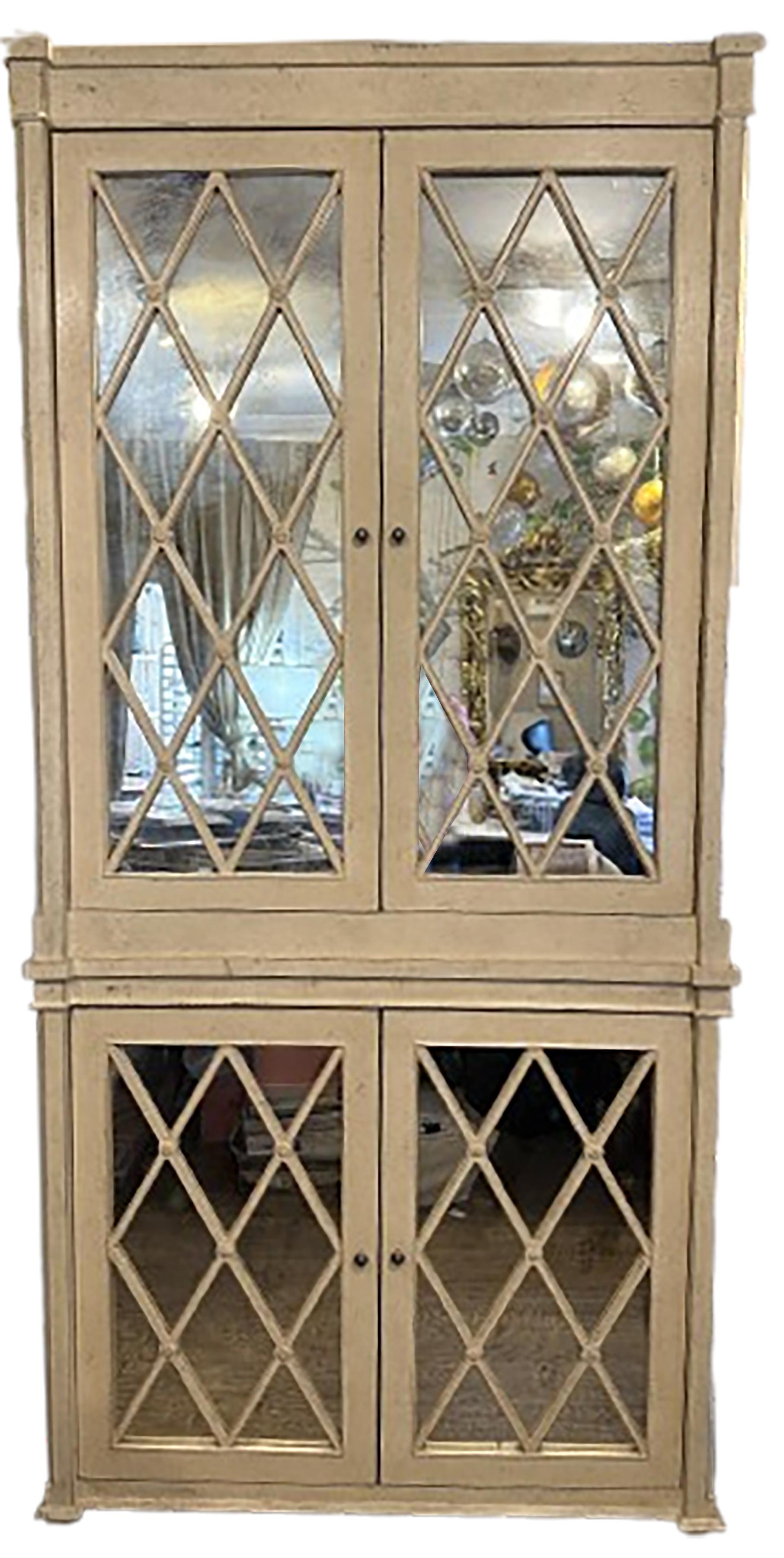 Unknown Media Armoire with Mirrored Cabinet Doors For Sale