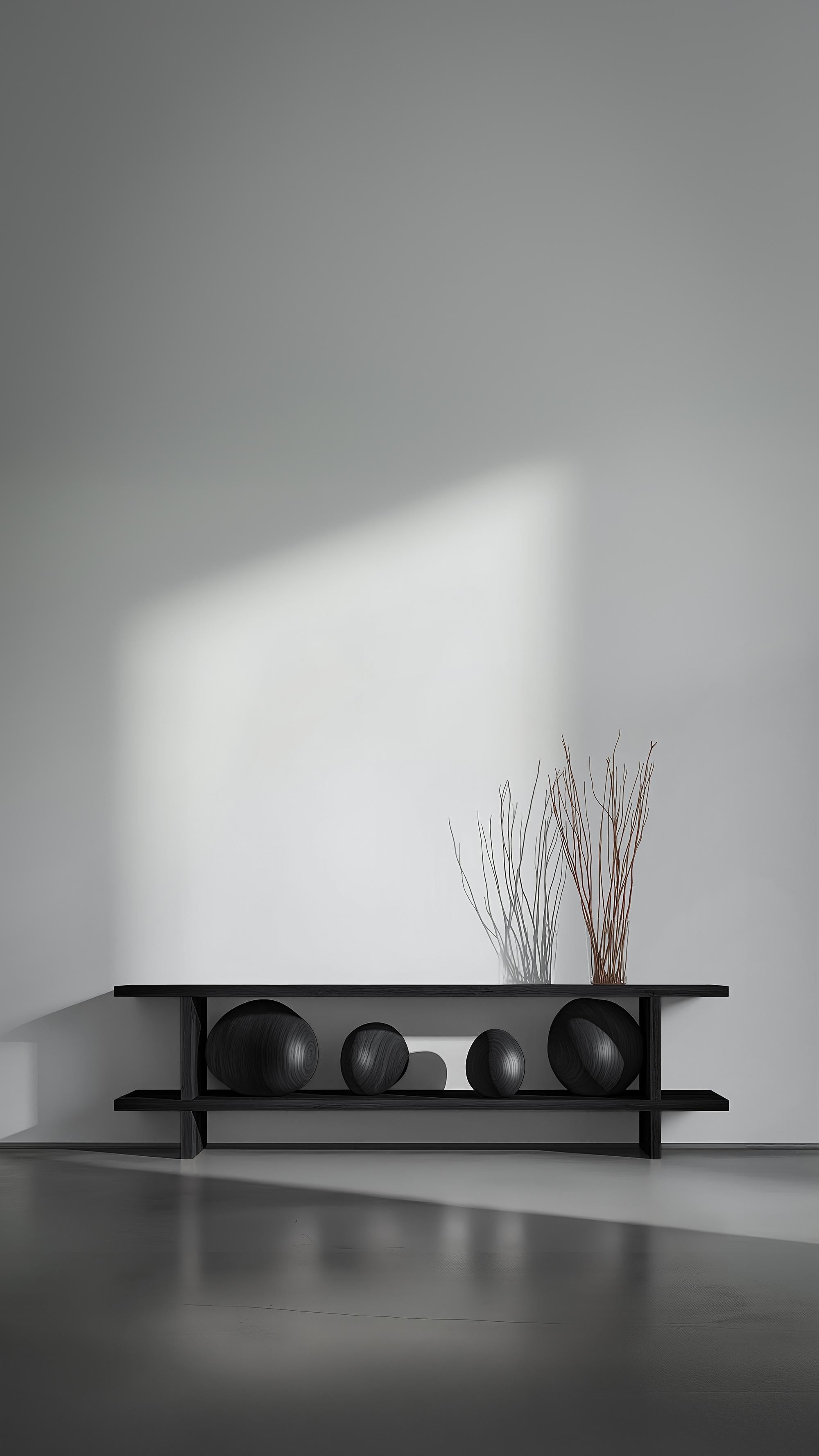 Medienkonsole Sereno No41, Minimalistische Möbel aus Massivholz von Joel Escalona (21. Jahrhundert und zeitgenössisch) im Angebot