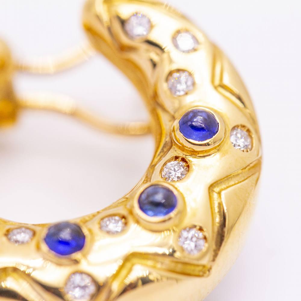 MEDIALUNA earrings in gold and diamonds. For Sale 1