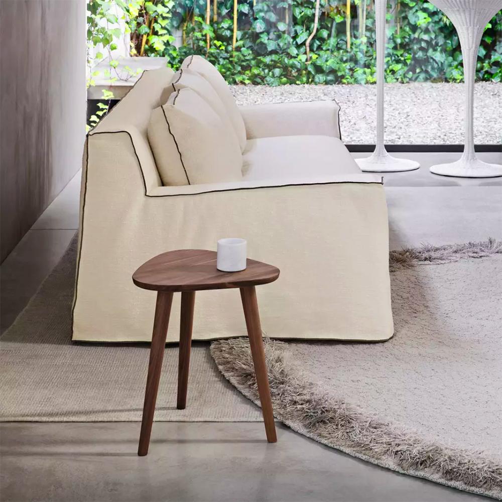 Contemporary Mediator Walnut Side Table For Sale