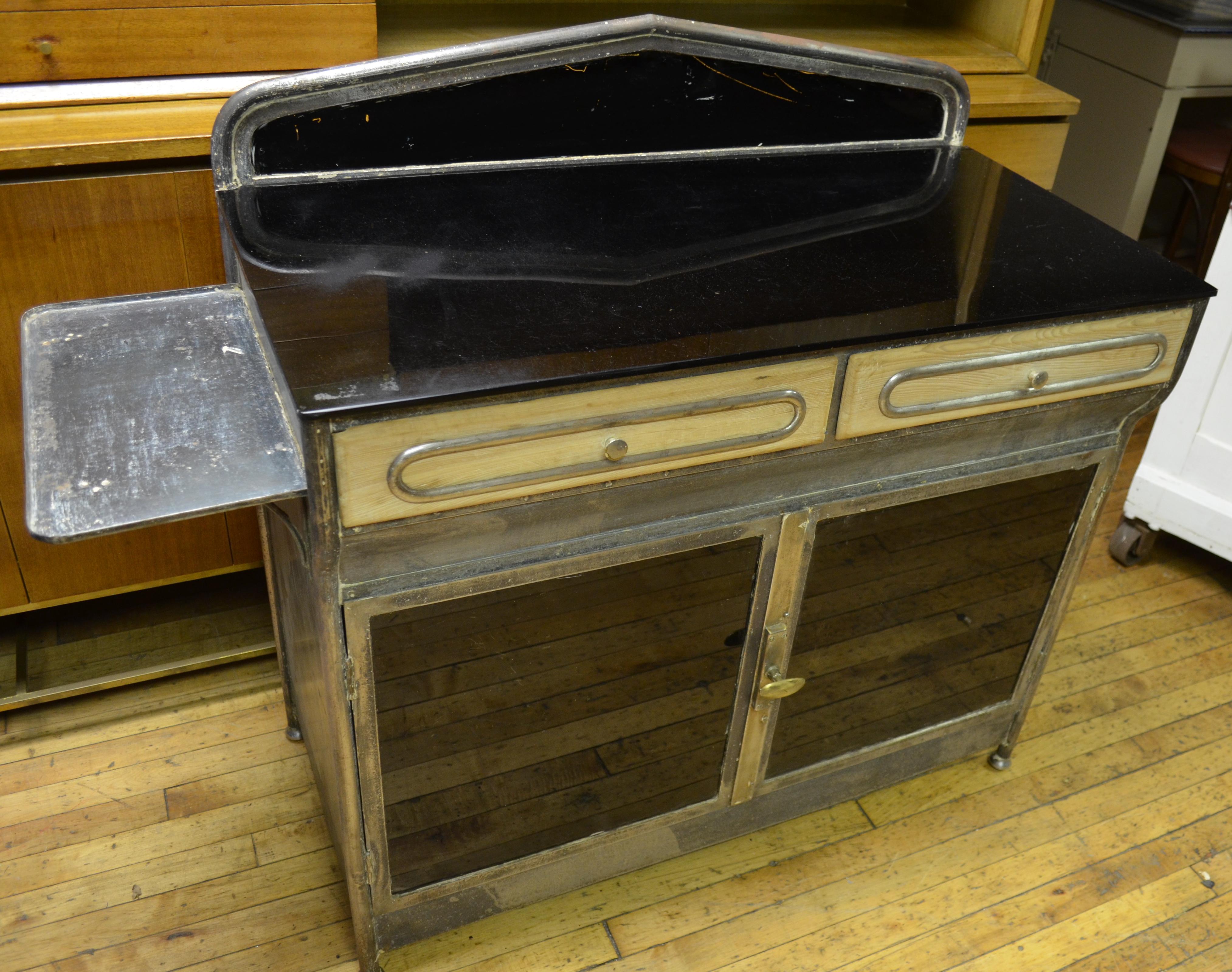 Steel Medical Cabinet from the Art Deco Period, circa 1920s For Sale