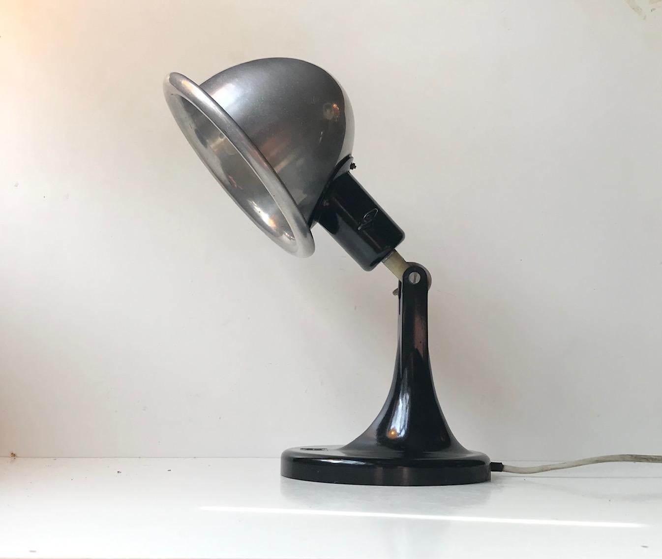 Mid-20th Century Medical DDR Table Lamp in Bakelite and Aluminium, circa 1940 For Sale