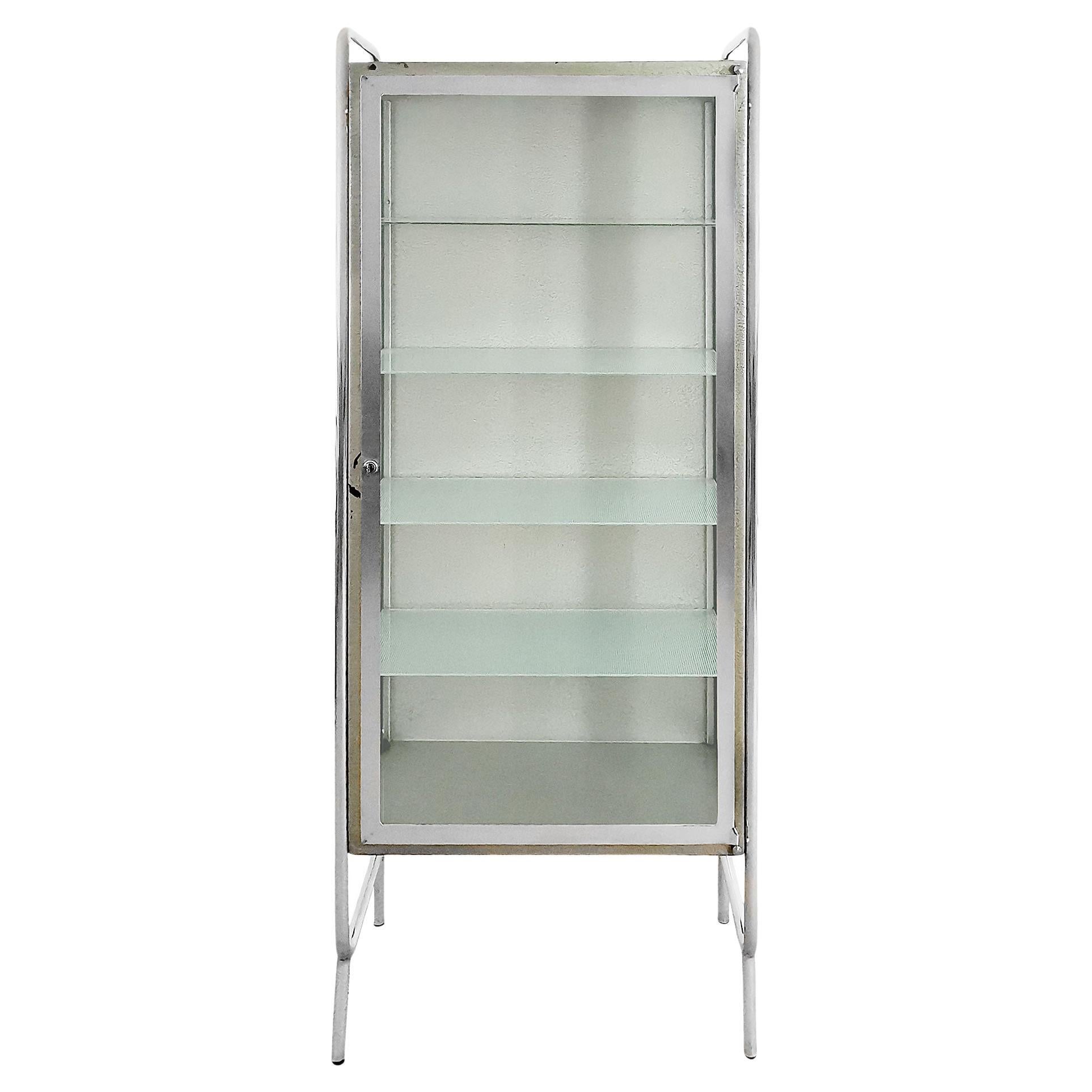 Mid-Century Modern Medical Display Cabinet in Steel - Italiy 1945-50