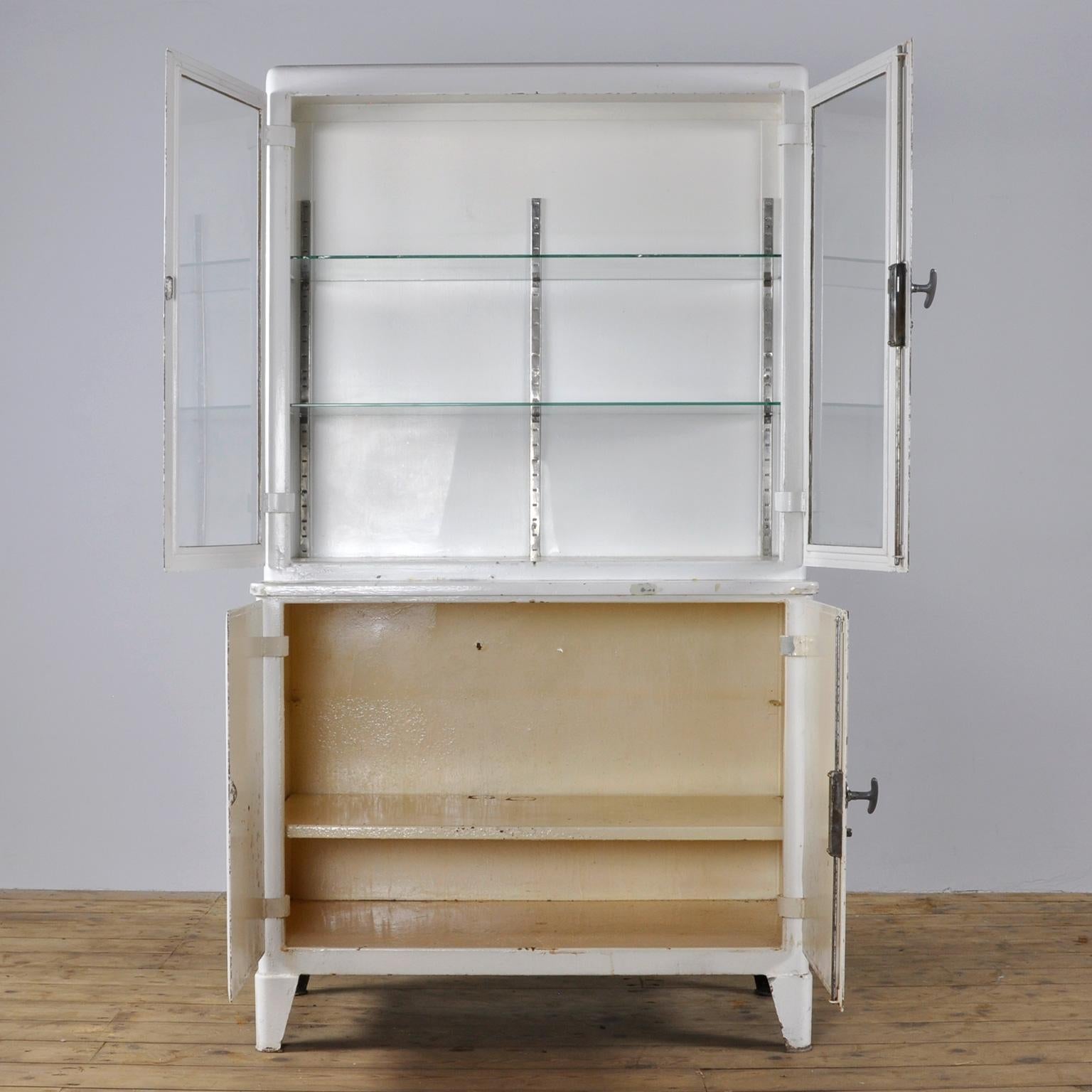 Medical Iron and Glass Cabinet, 1930s 5