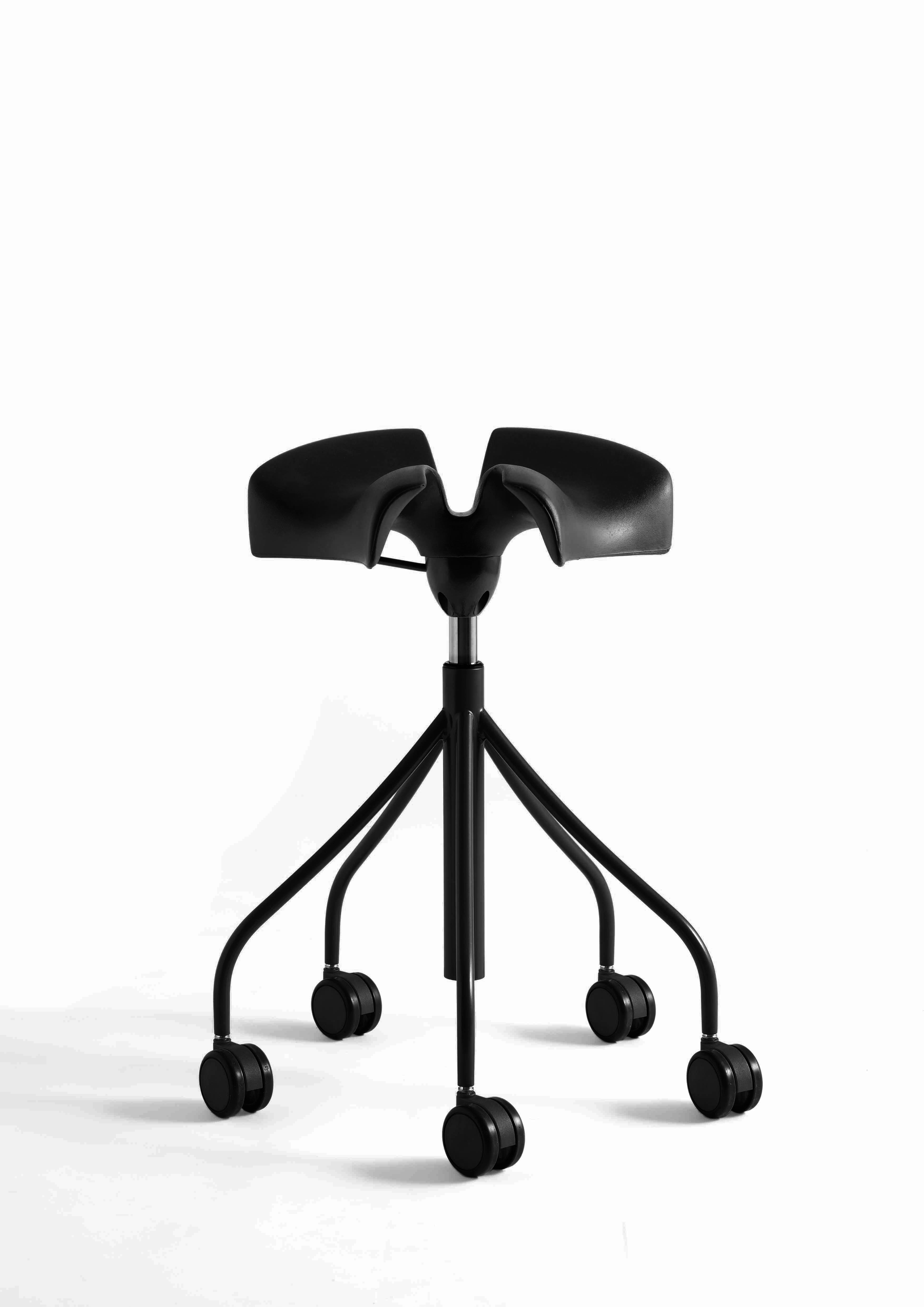 Medical workspace polished steel stool 
