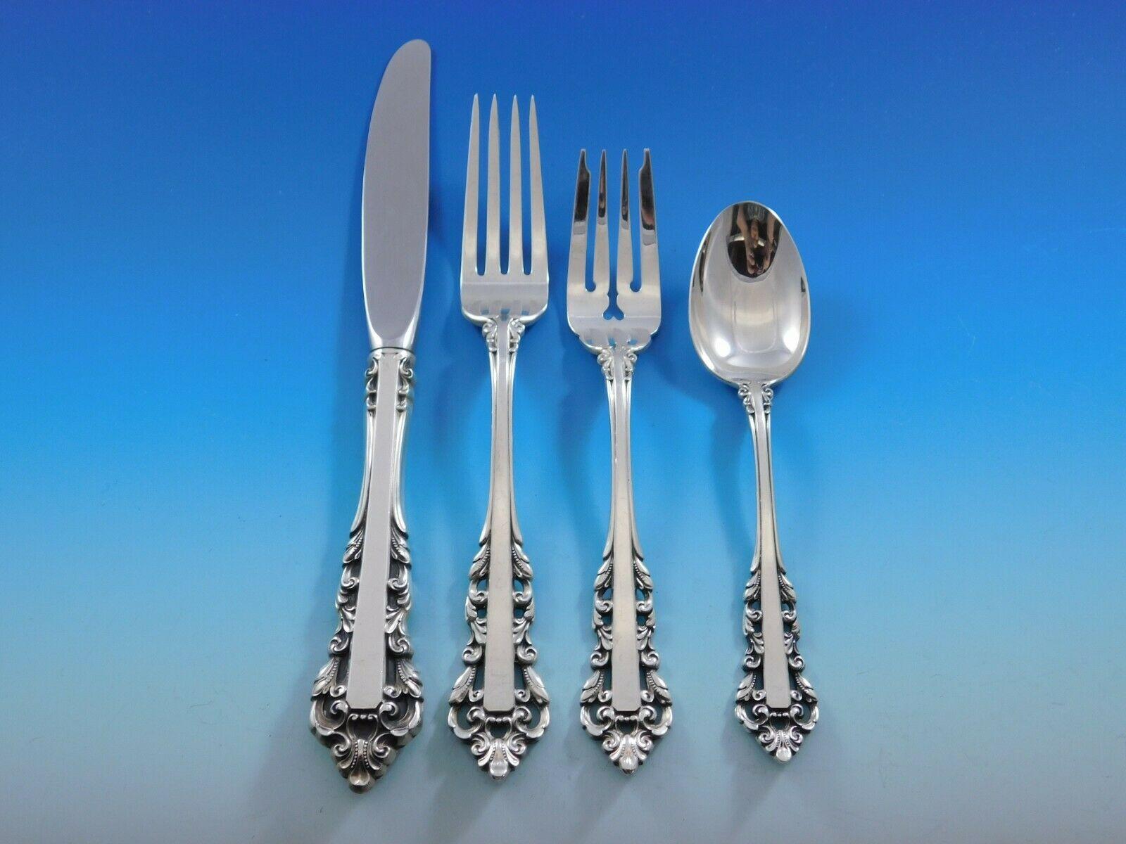 Medici by Gorham '1971' Sterling Silver Flatware Set for 8 Service 40 Pieces In Excellent Condition In Big Bend, WI