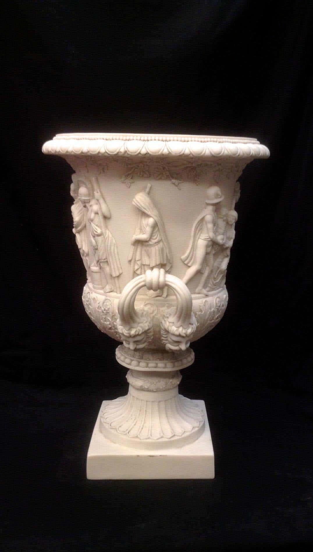 Carrara Marble Medici Marble Vase Large, 20th Century