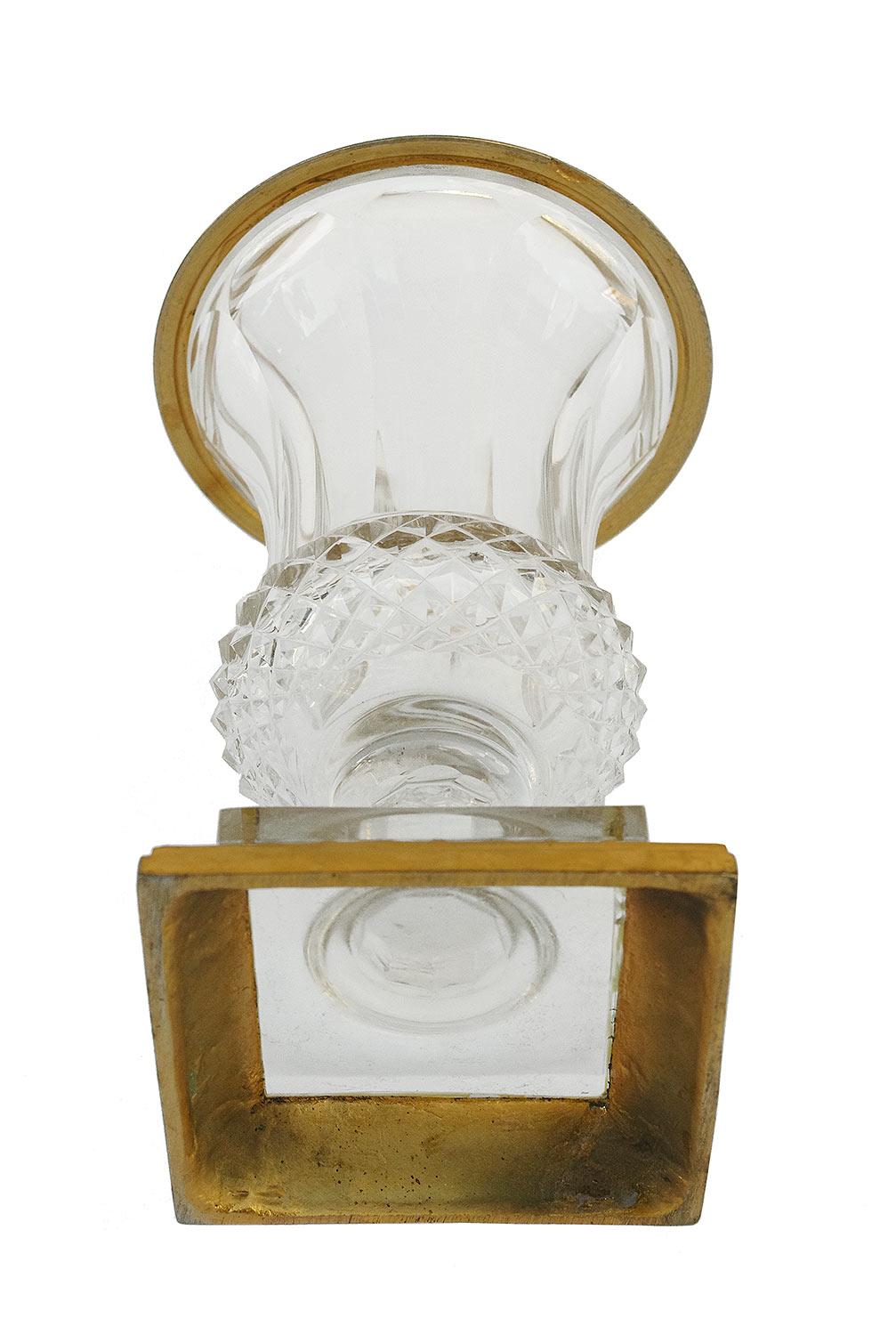 Neoclassical Medici Vase in Cut Crystal and Gilt Bronze, 1950s