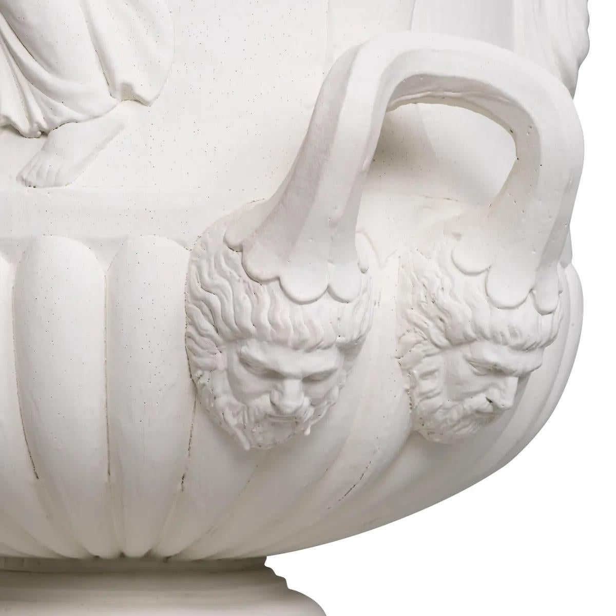 Contemporary Medici Vase in White Terracotta, in the Style of the Antique, 21st Century. For Sale