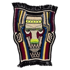 "Medicine Man" Handcrafted Crochet Knit Face Mask Blanket Wall Hanging/ Throw