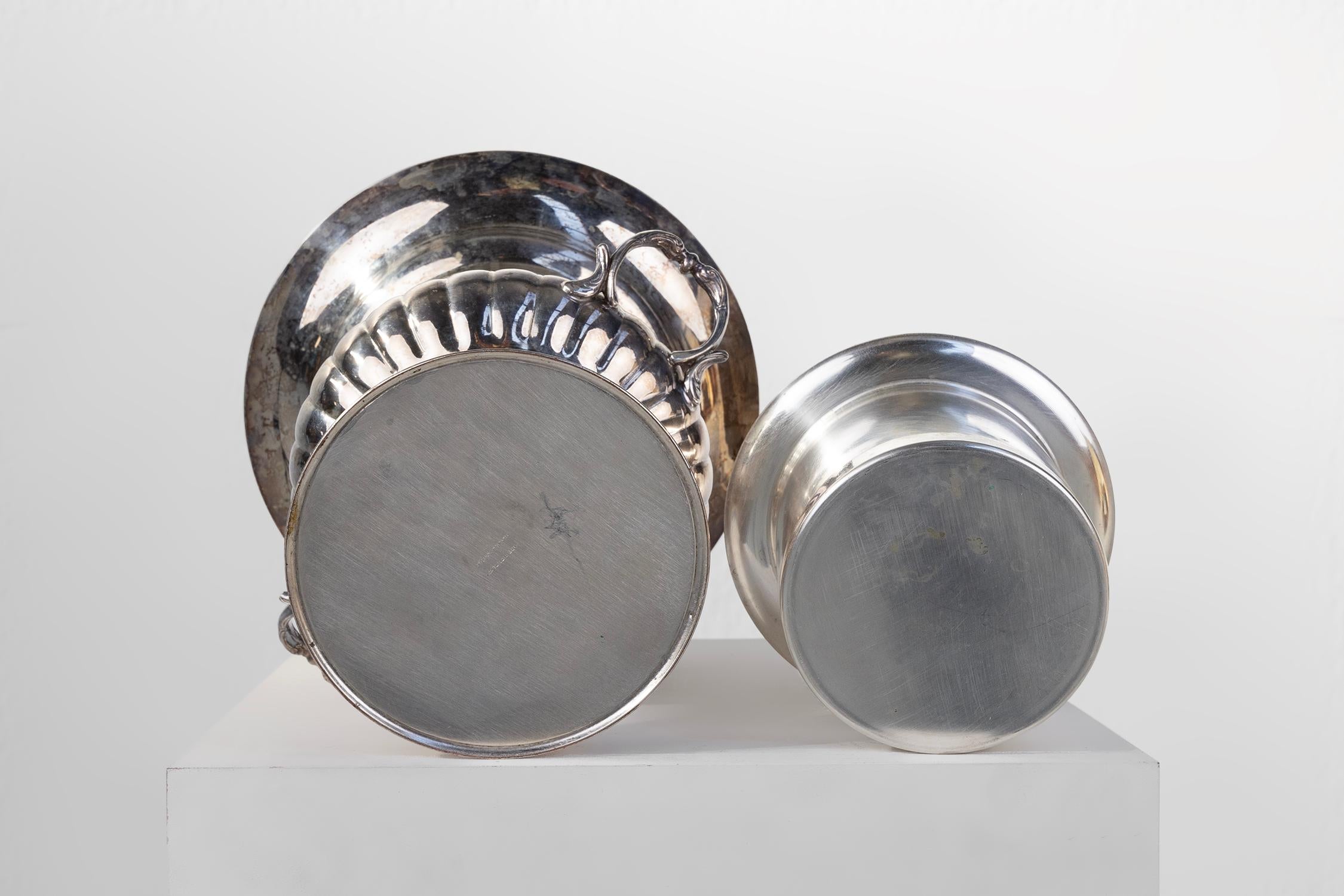 Medicis vase shaped silver-plated champagne cooler, France ca. 1950 2
