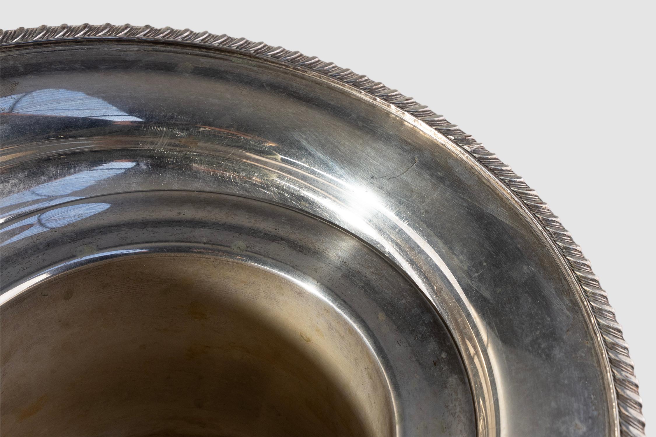 Metal Medicis vase shaped silver-plated champagne cooler, France ca. 1950