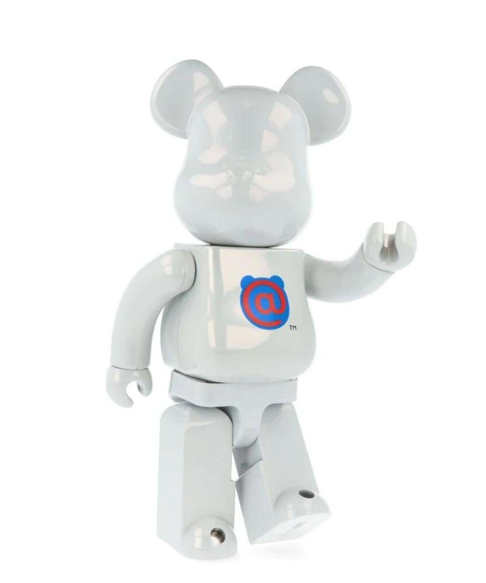 BEARBRICK 400 % Bearbrick 1St Modèle Blanc Chrome - Art urbain Sculpture par Medicom Toy
