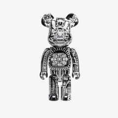 Bearbrick H.R giger chrome noir