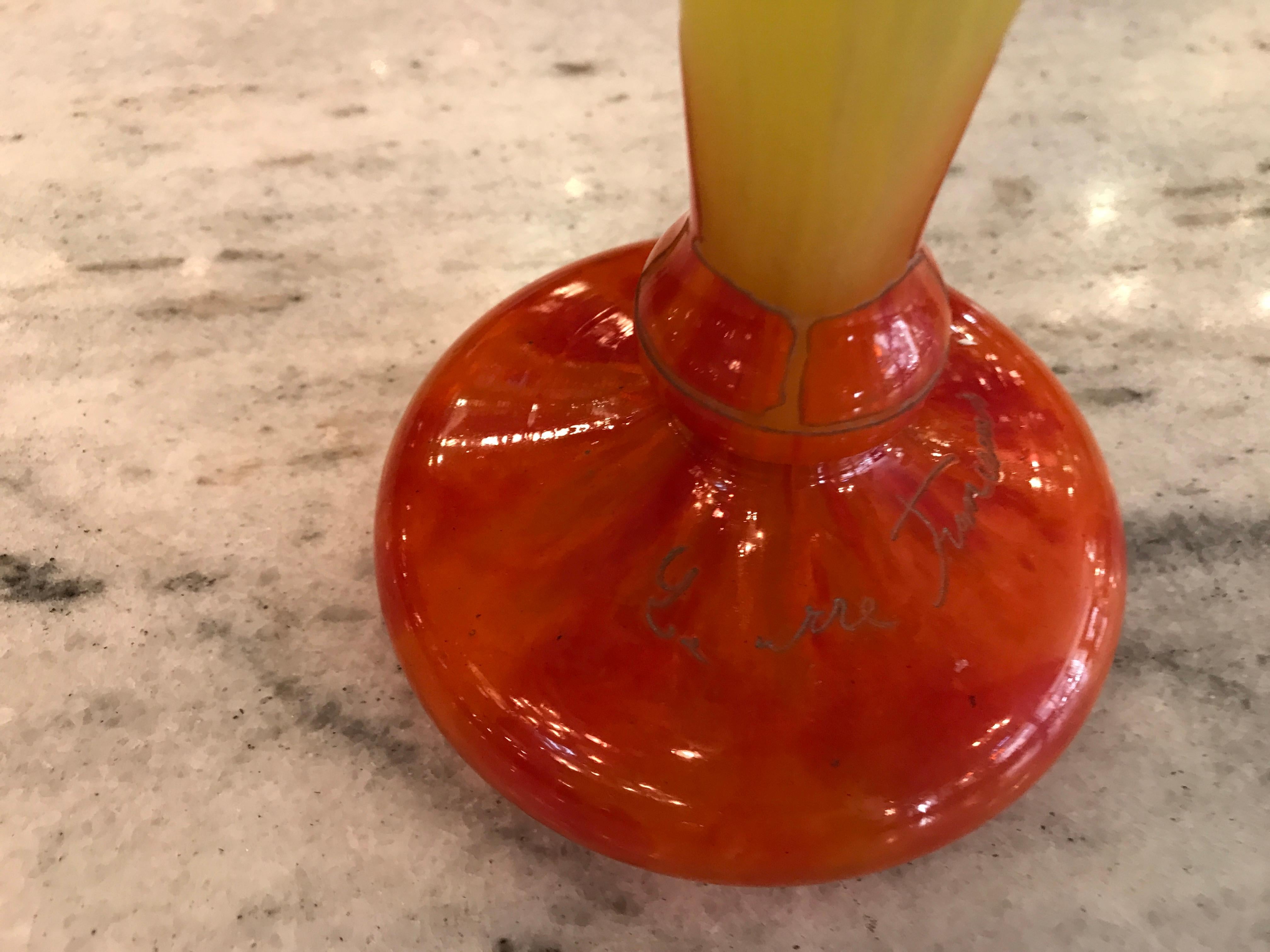 Vaso, Segno: Le Verre Francais ( Frênes), Stile: Art Nouveau, Liberty in vendita 1