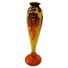 Jarrón, Signo: Le Verre Francais ( Frênes), Estilo: Art Nouveau, Libertad