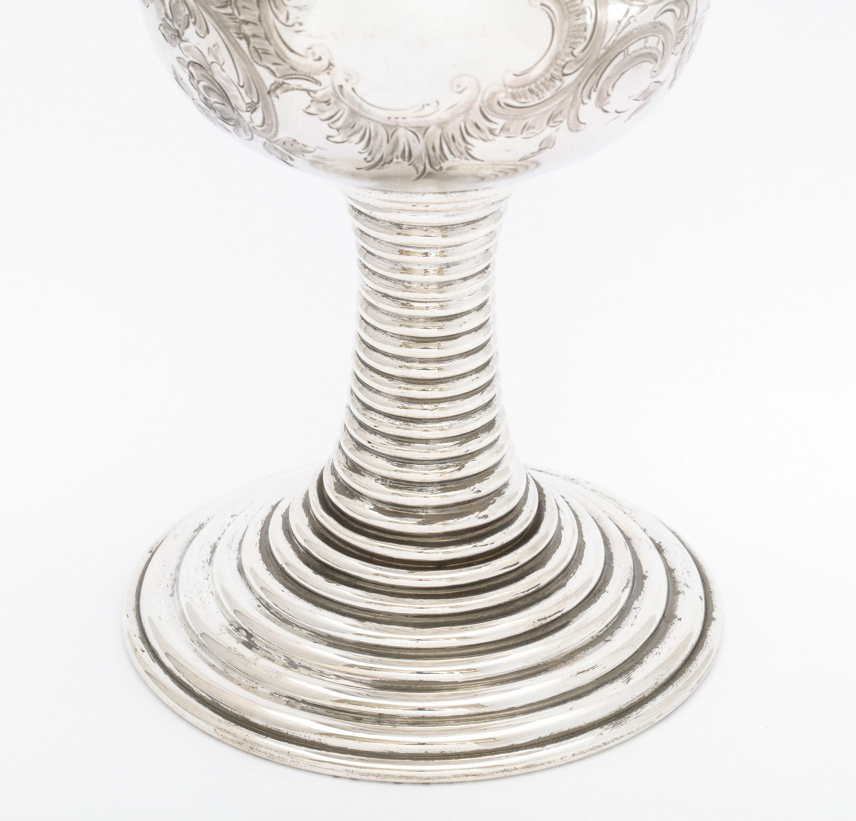 Early 20th Century Medieval/15th Century-Style Continental Silver '.800' Roemer/ Rummer Goblet For Sale