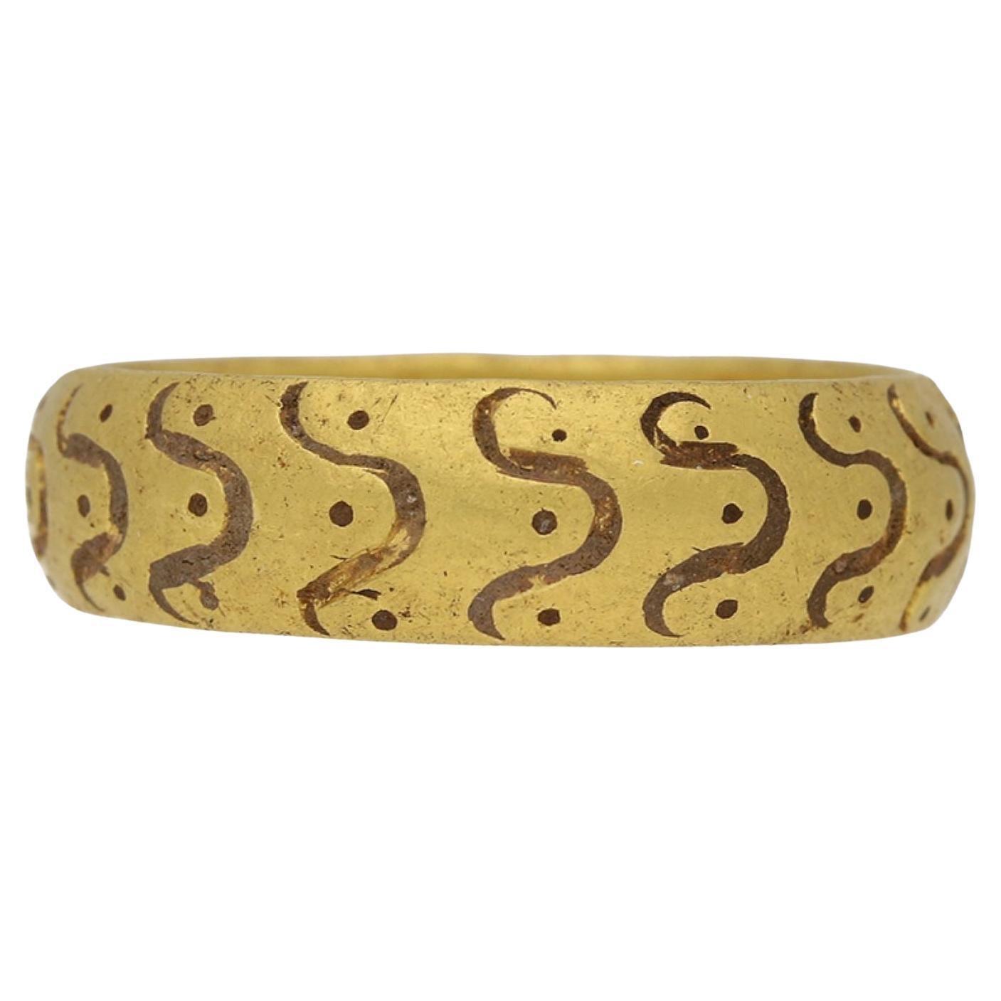 Medieval amuletic ring, circa 14th-15th century AD.