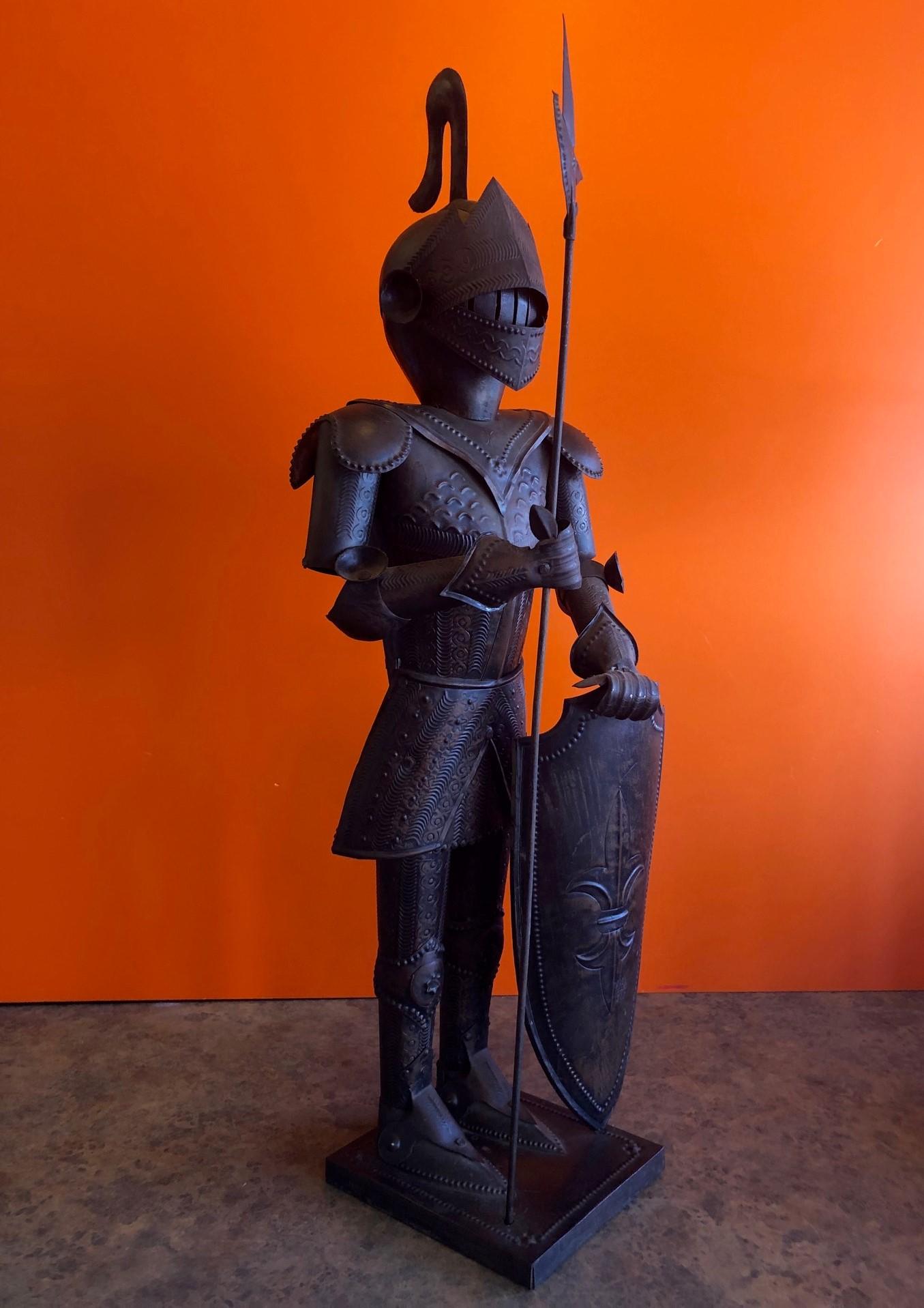 6 foot tin knight statue