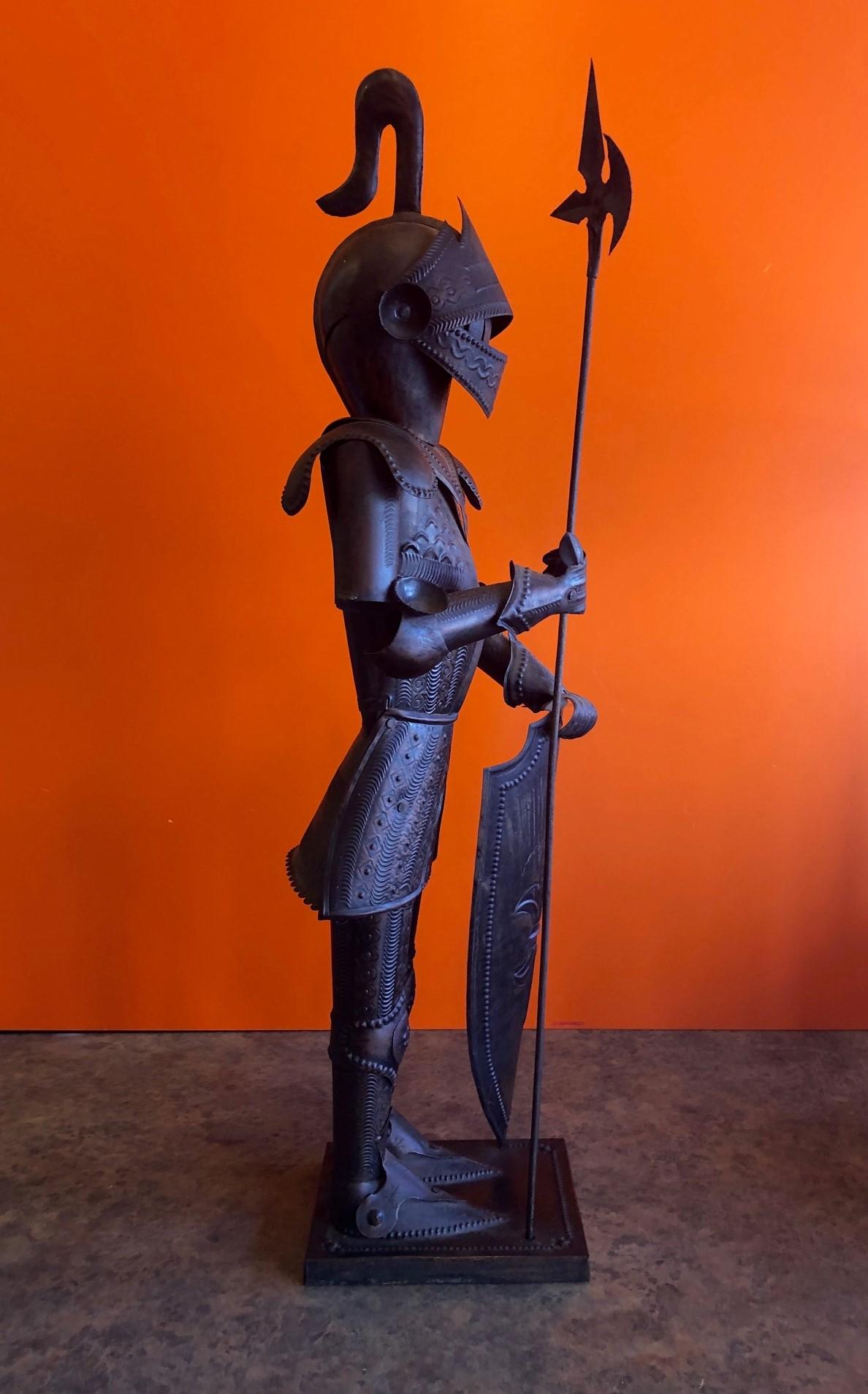 3 foot metal knight statue